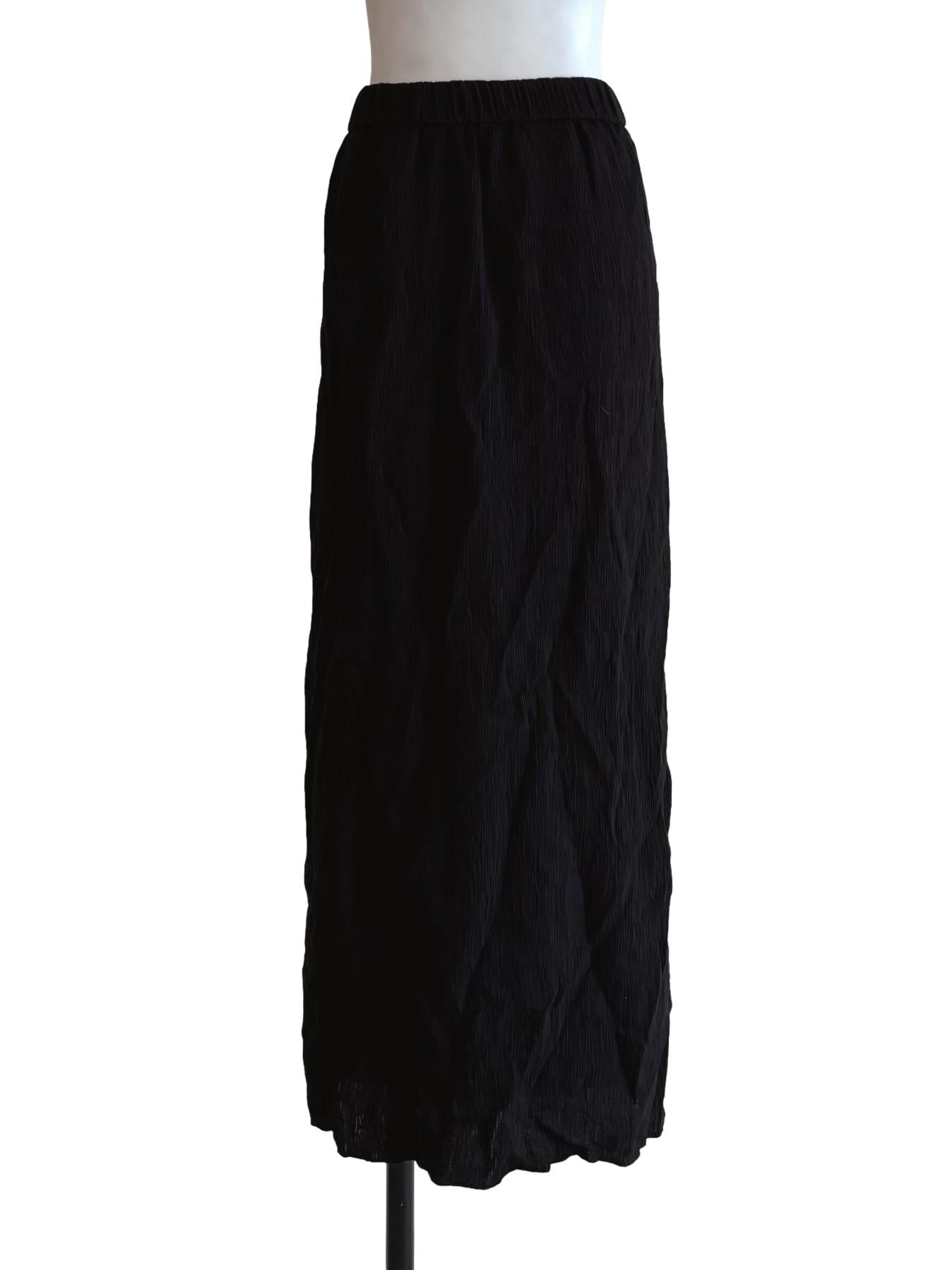 Black Cotton Flowy Skirt