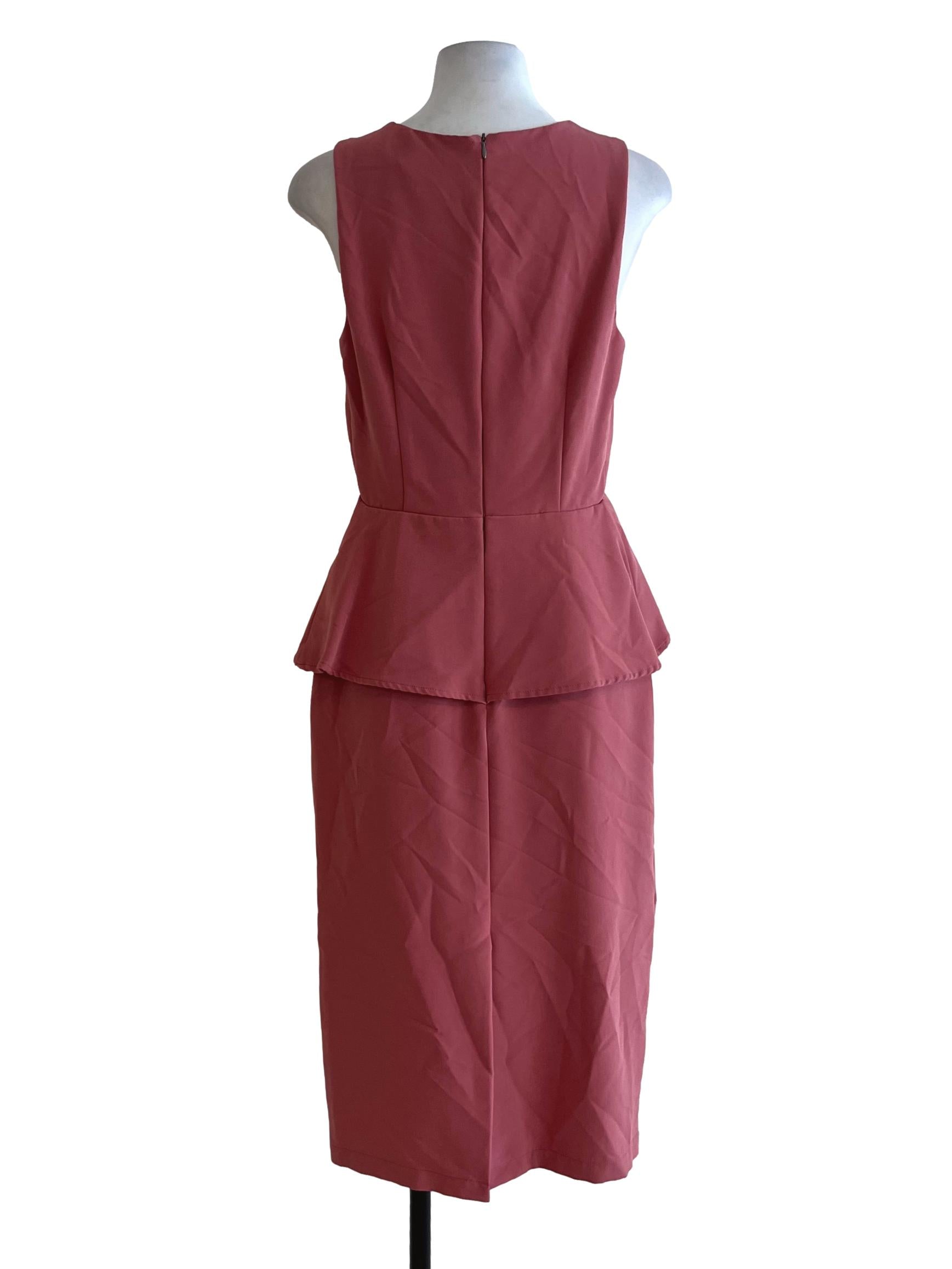 Blush Pink V-Neckline Sheath Dress