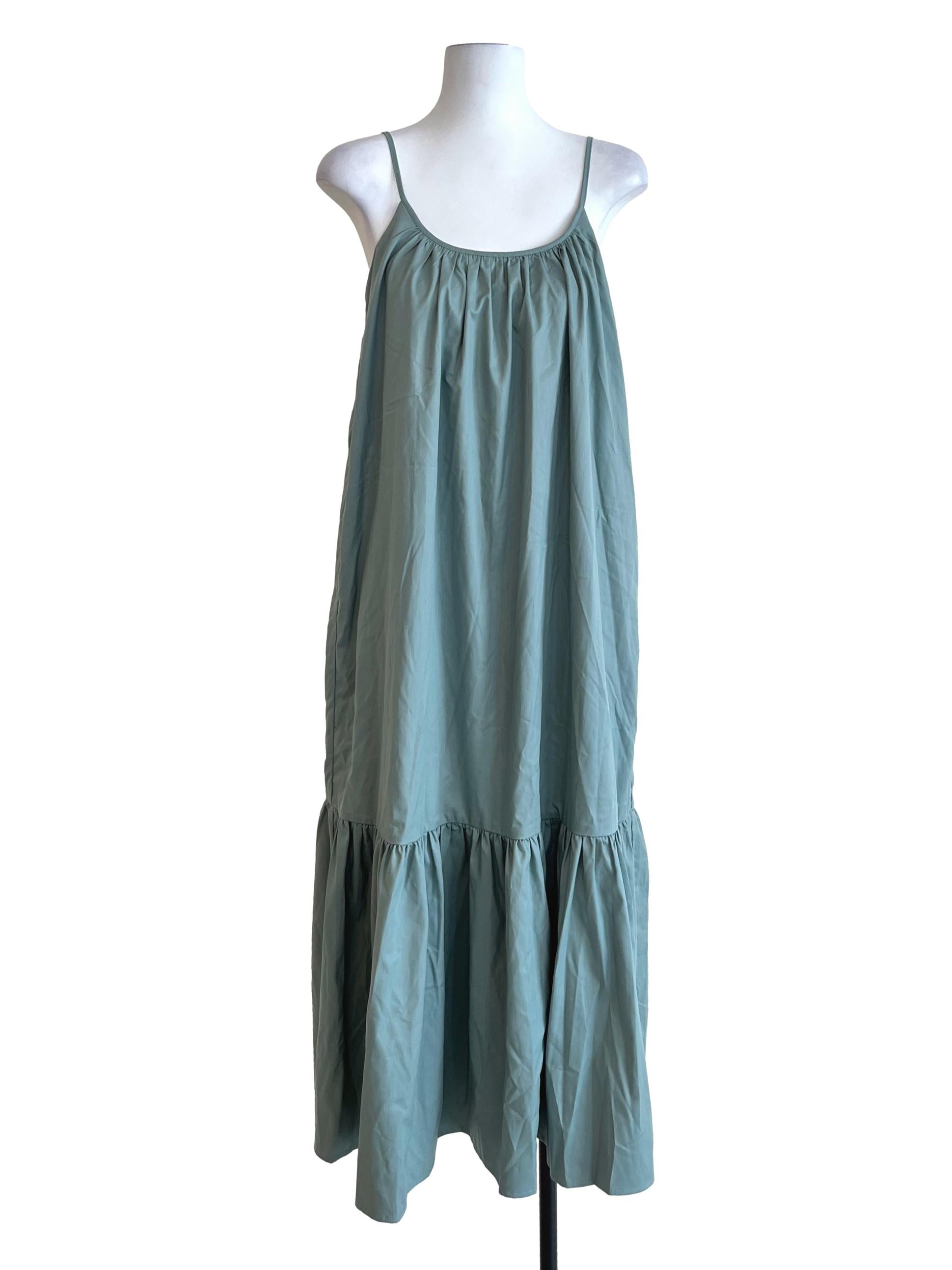Sage Green Spaghetti Strap Empire Dress