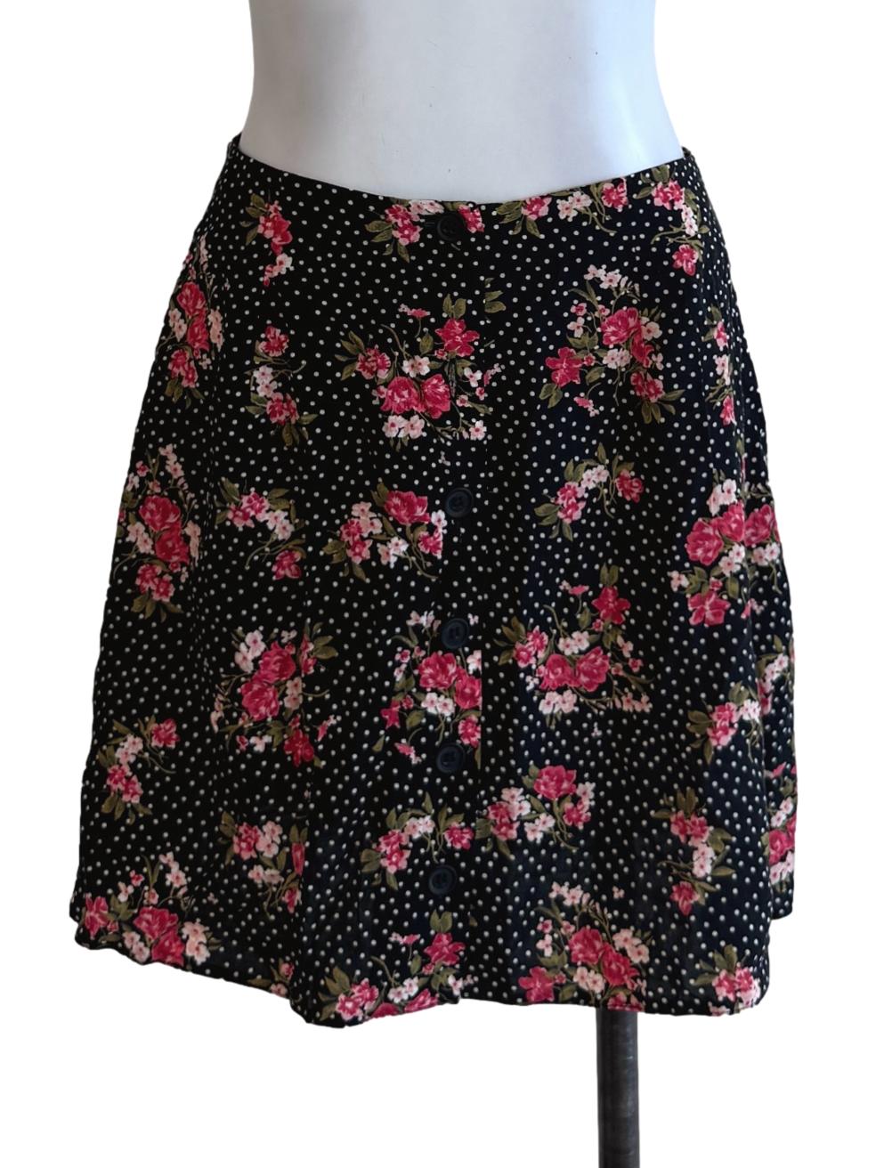 Black Floral Skirts