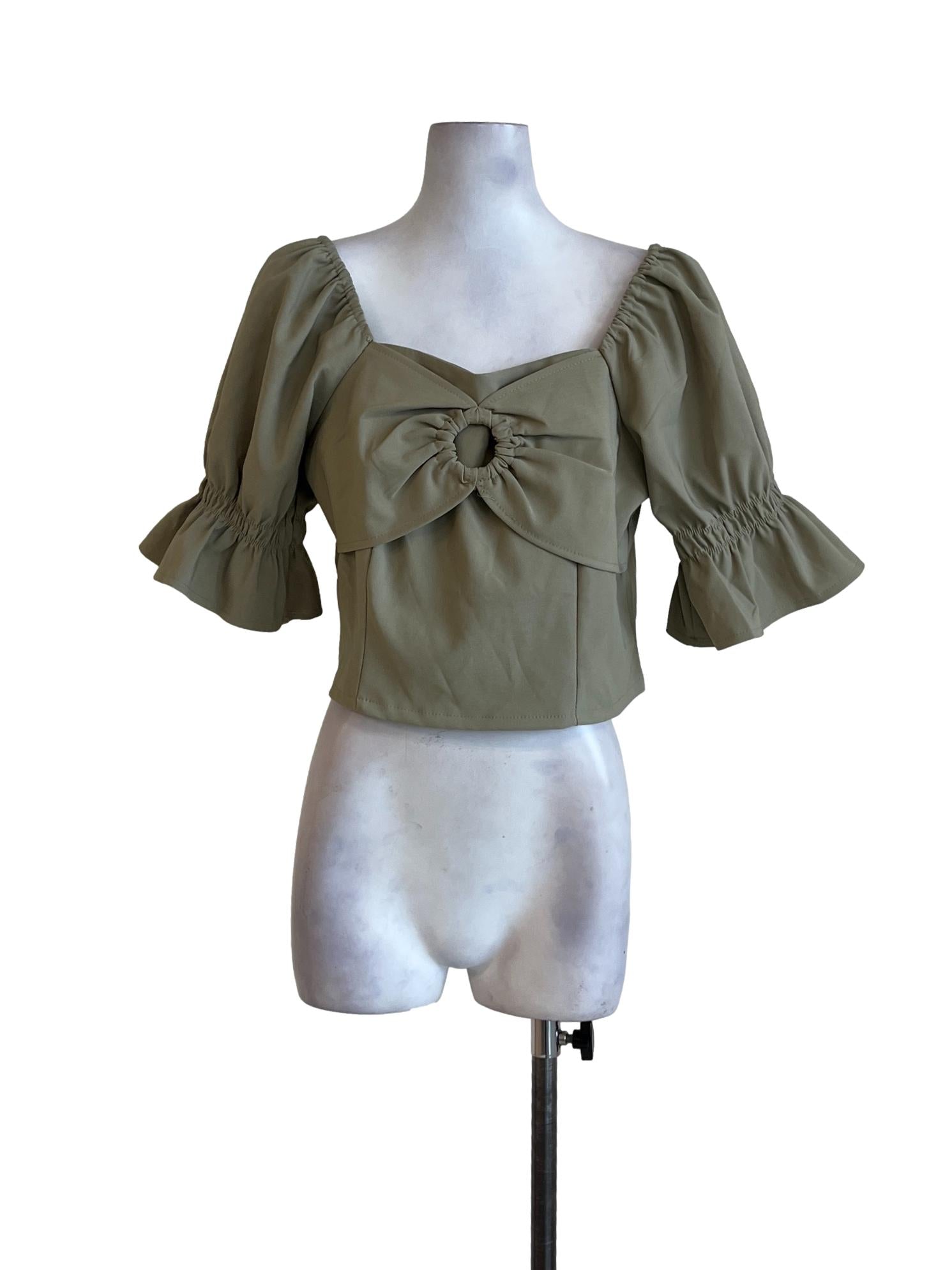 Dusty Green Crop Shirt