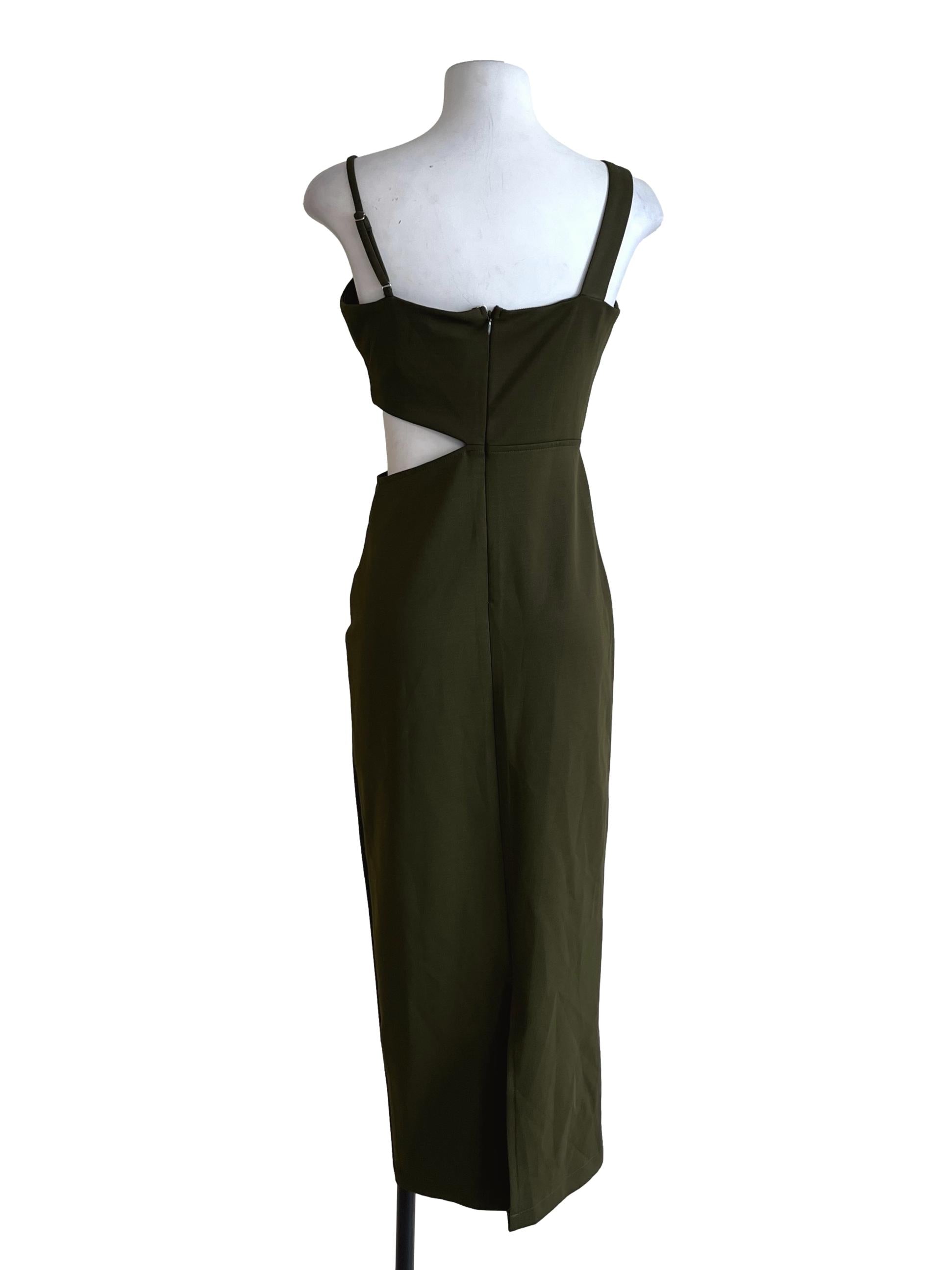 Juniper Green Cut-Out Midi Dress