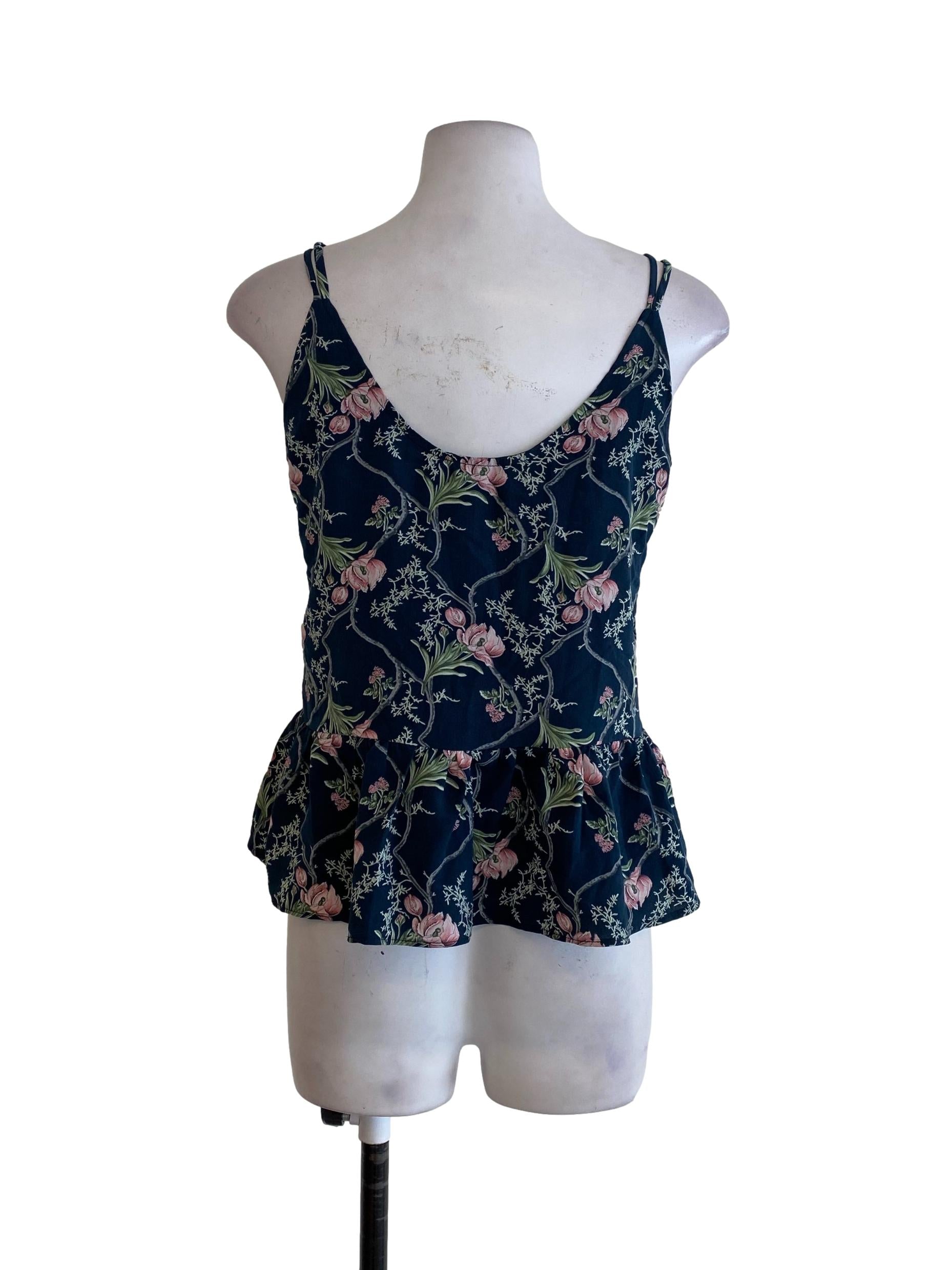 Navy Blue Floral Camisole