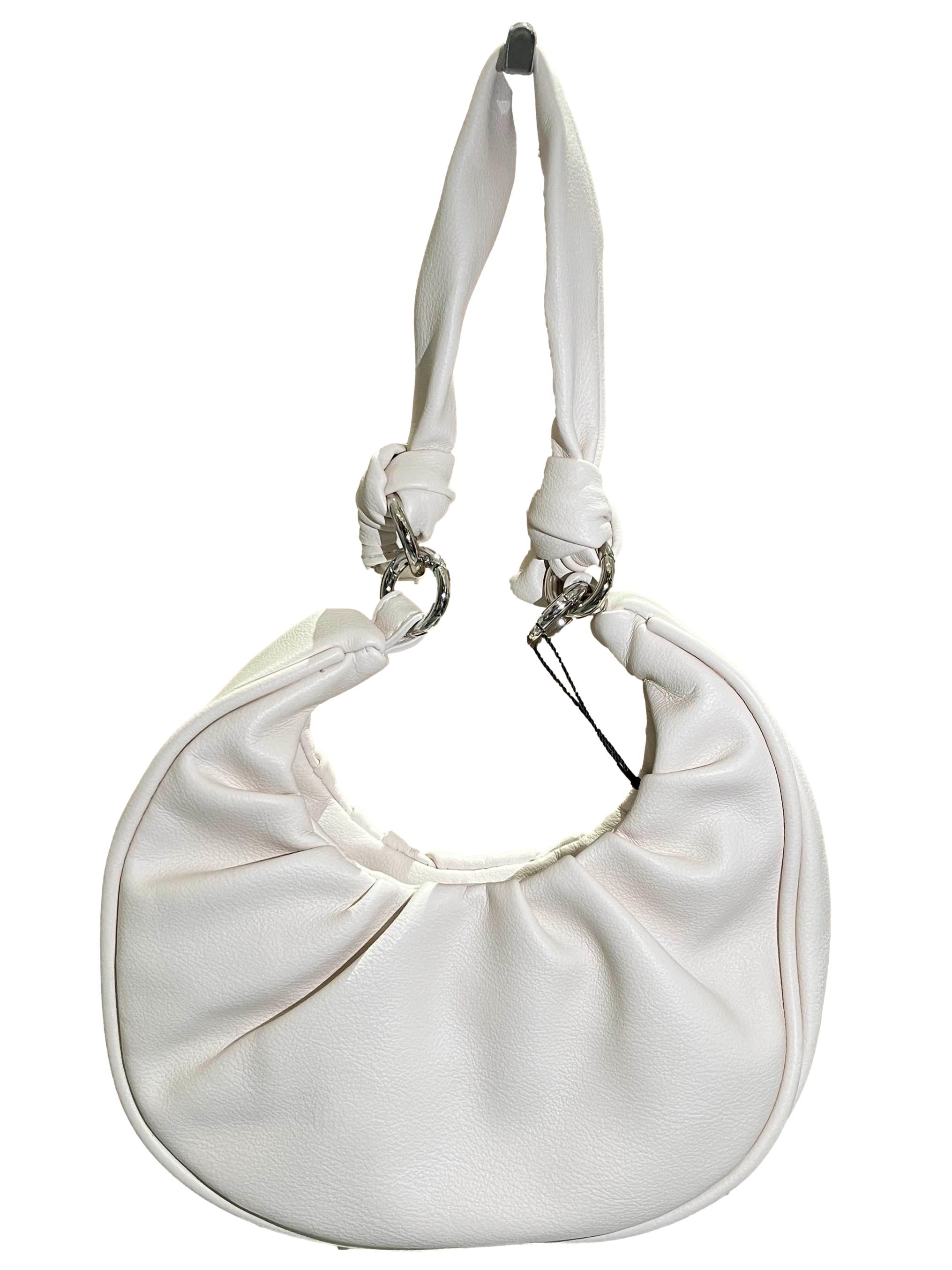 White leather hot sale hobo handbag