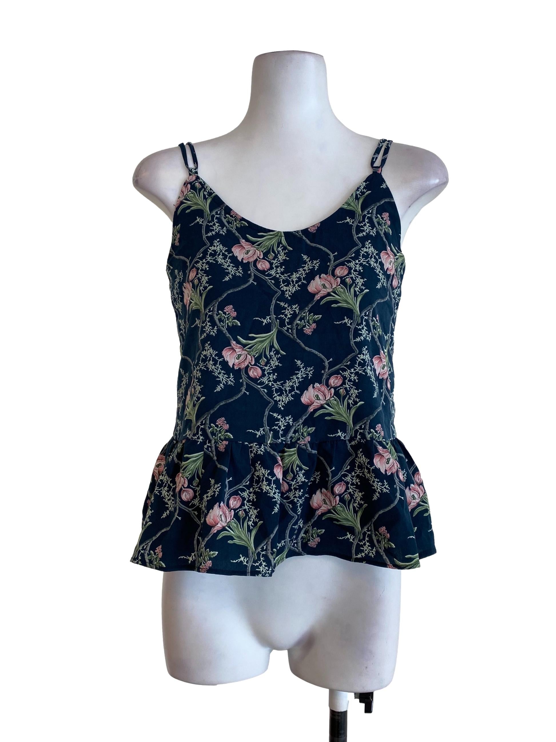 Navy Blue Floral Camisole