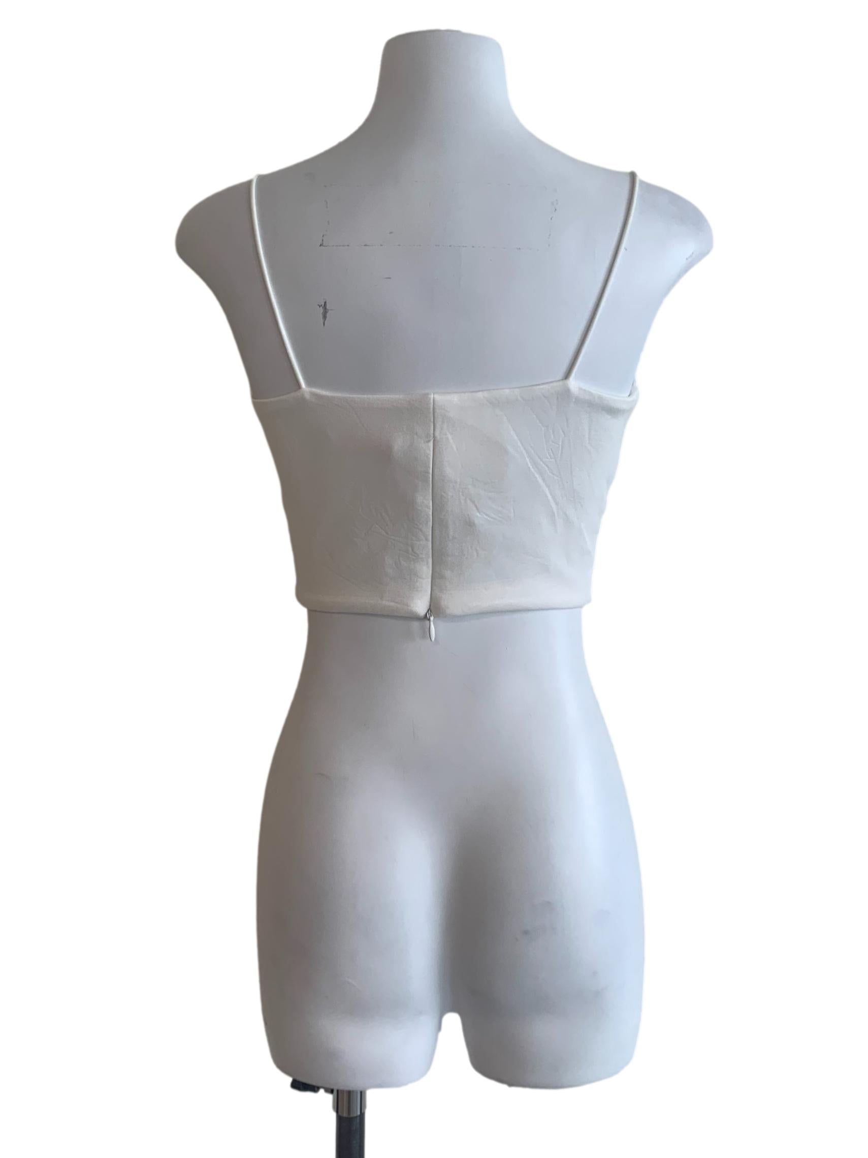 White Sweetheart Cropped Top