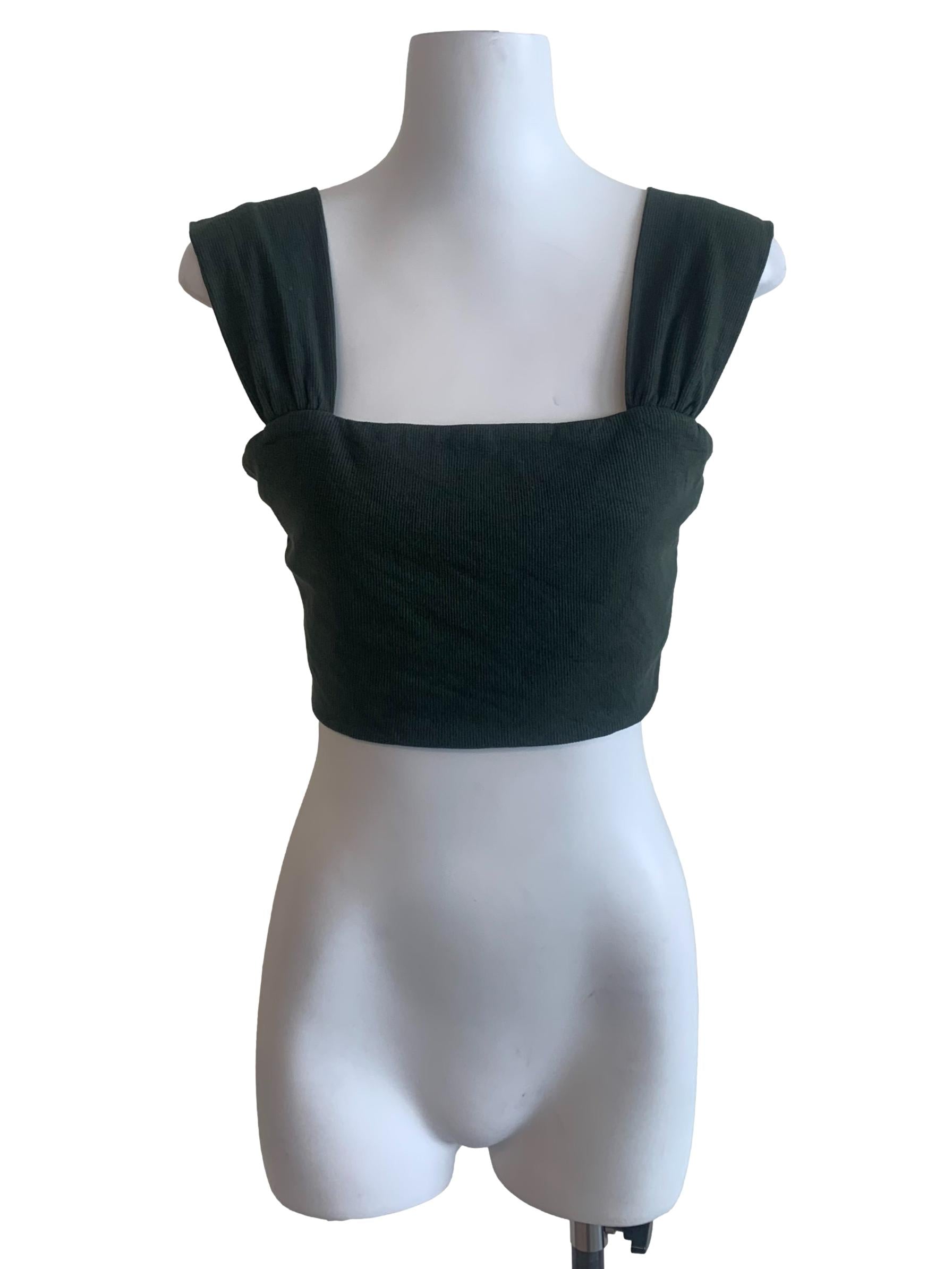 Green Queen Anne Neck Top