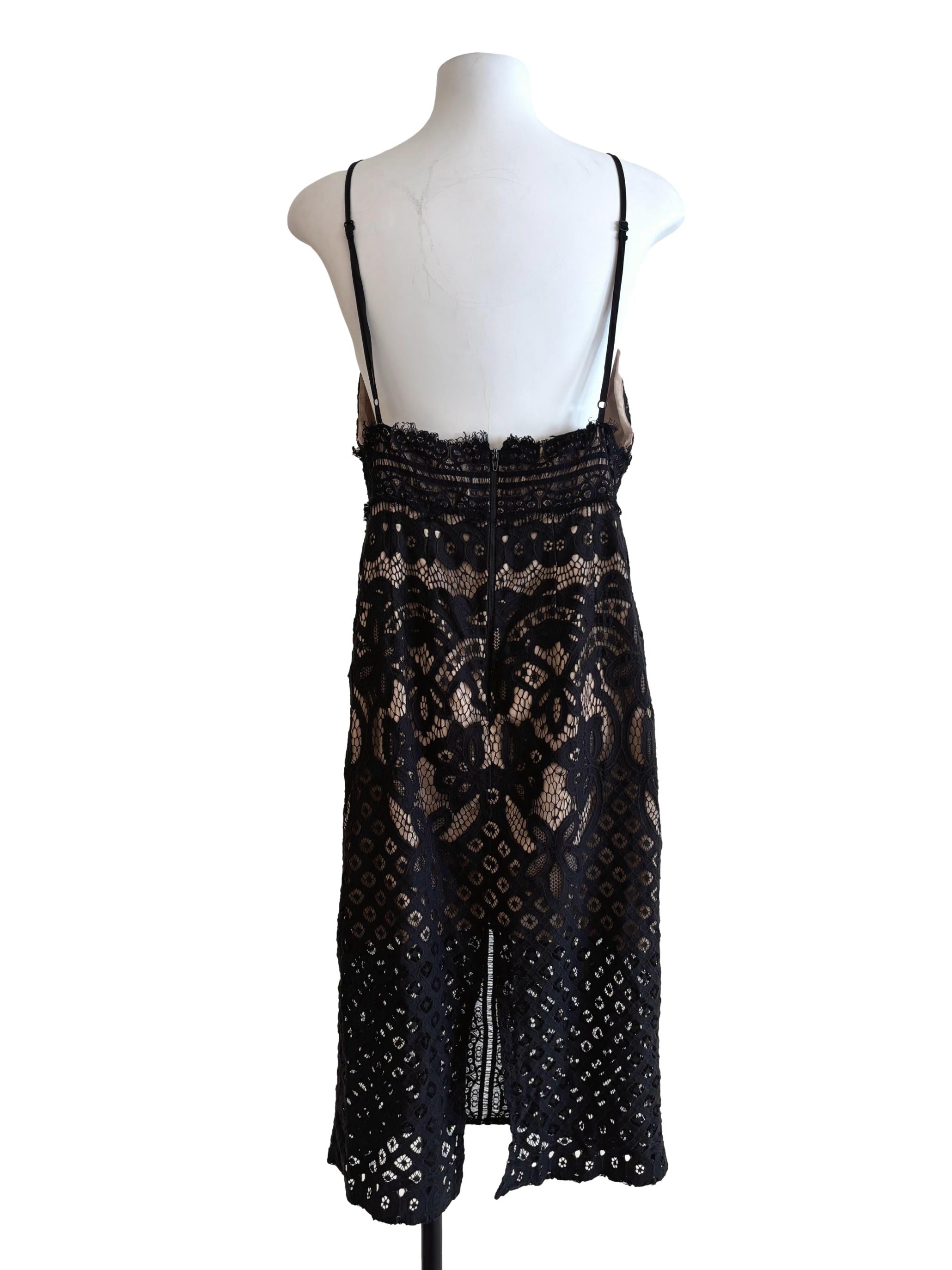 Onyx Black Backless Lace Dress