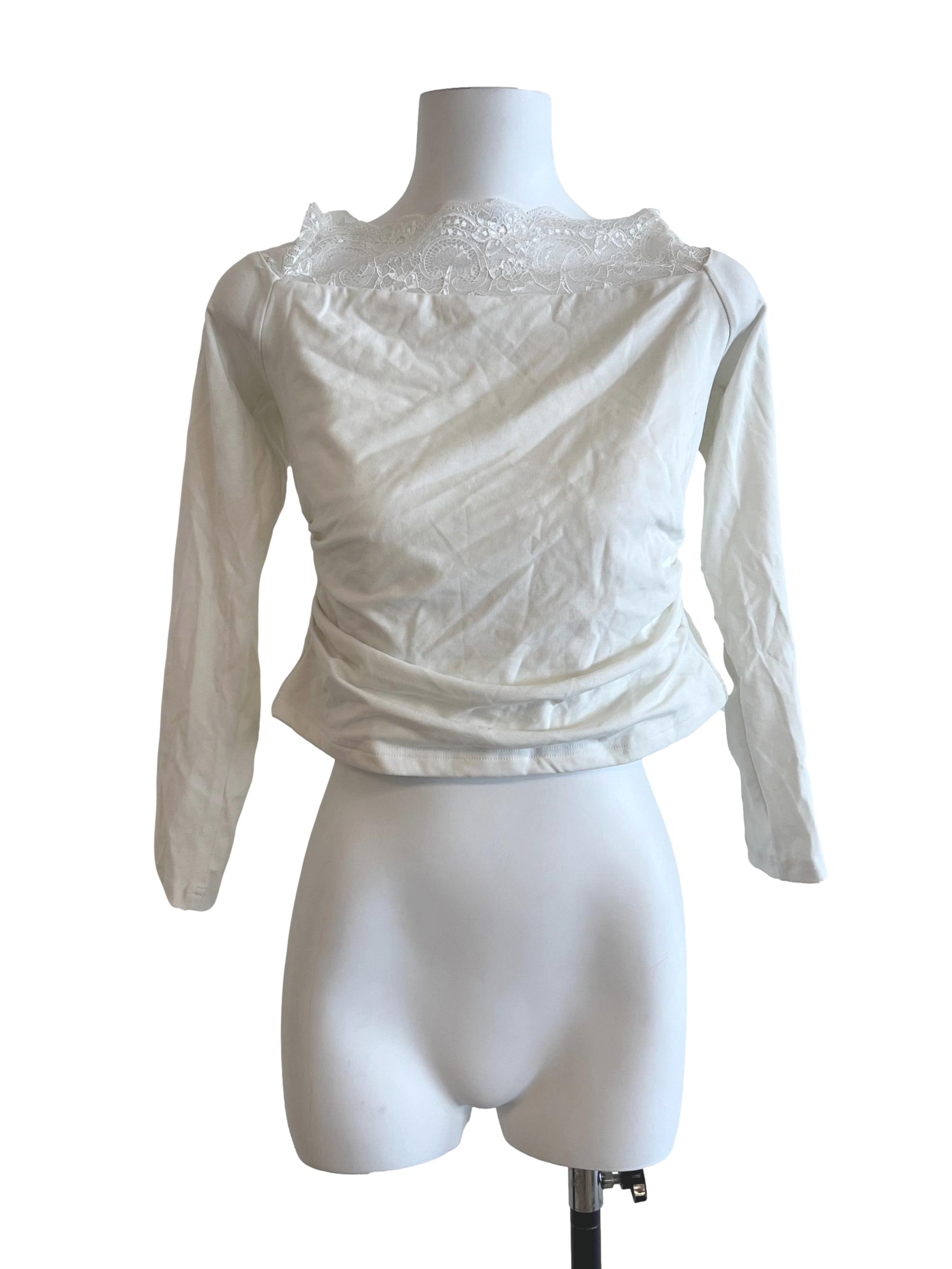 Off White Long Sleeve Top