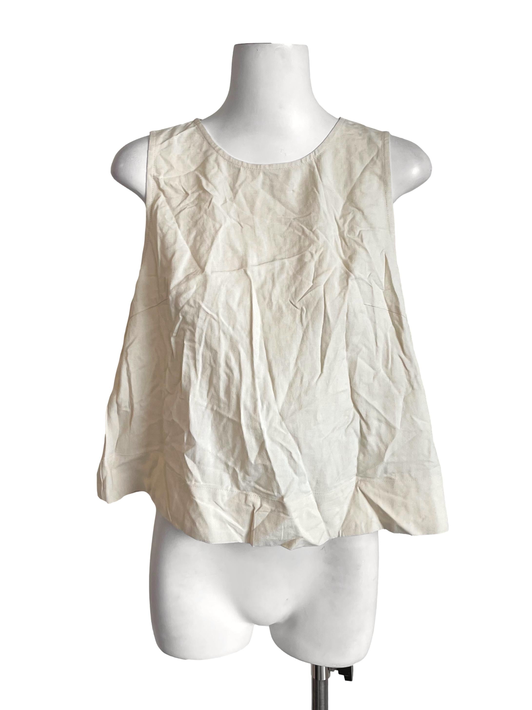 Cream A-Line Sleeveless Top