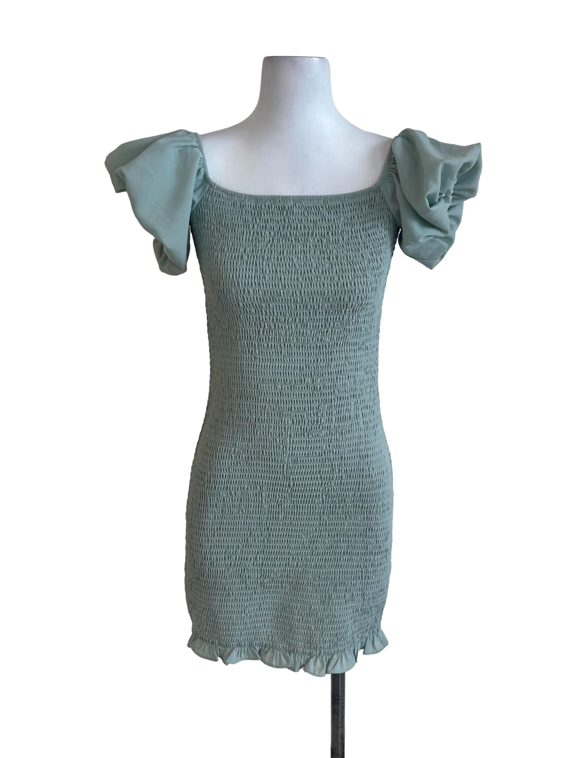 Dusty Green Textured Dress