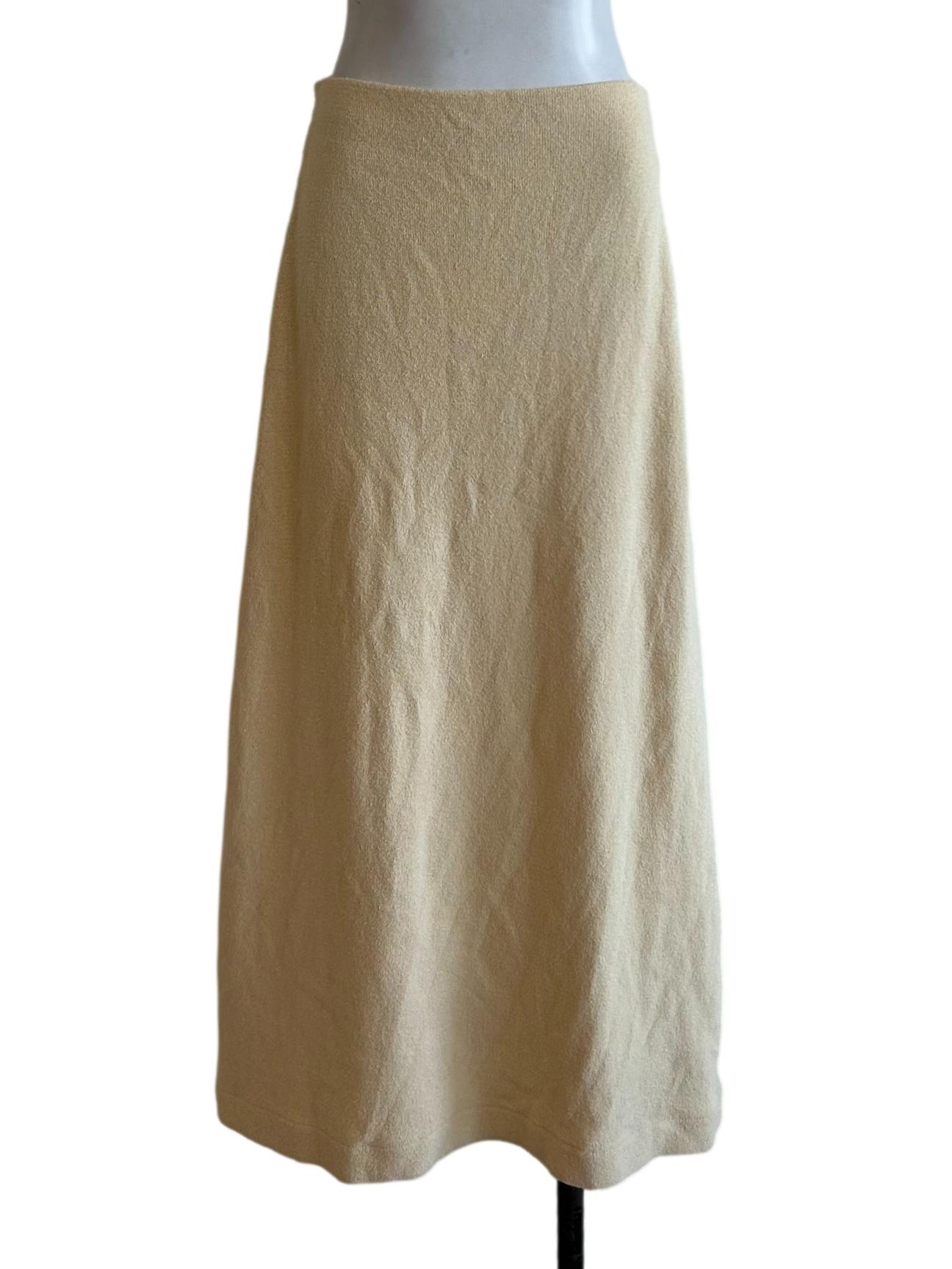 Cream Knit A-Line Skirt OSN