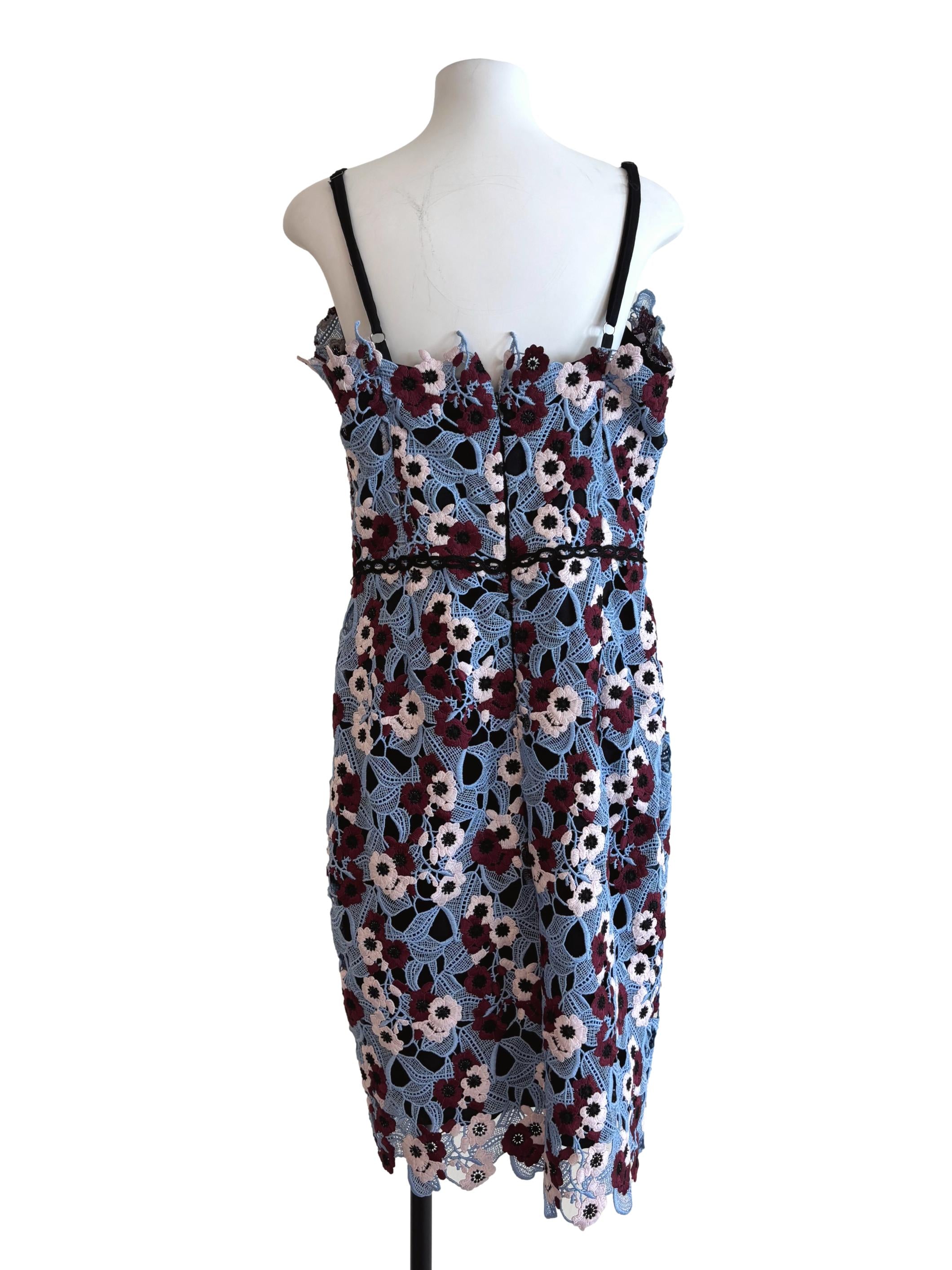 Carolina Blue Floral Spaghetti Strap Pencil Dress