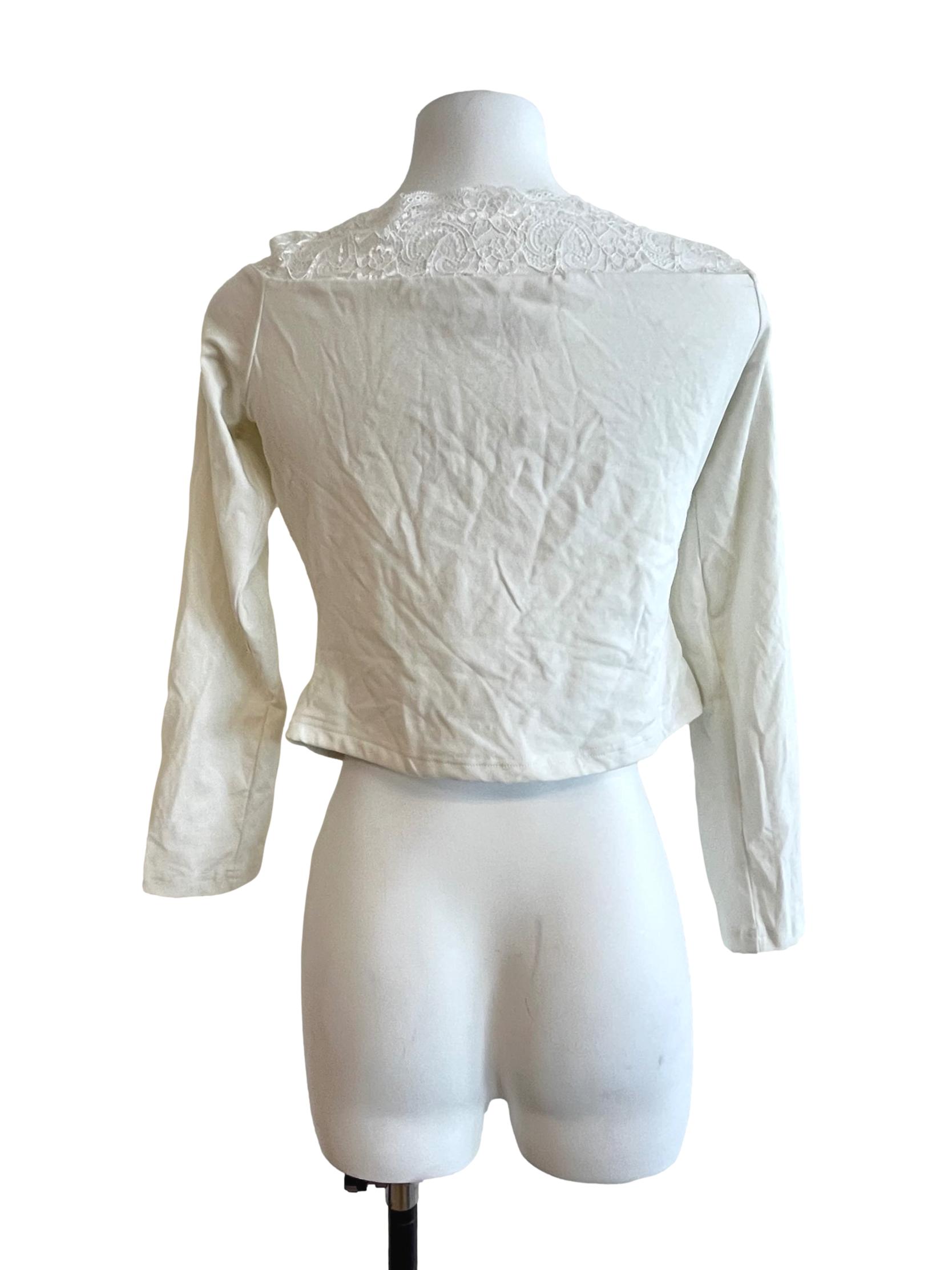 Off White Long Sleeve Top