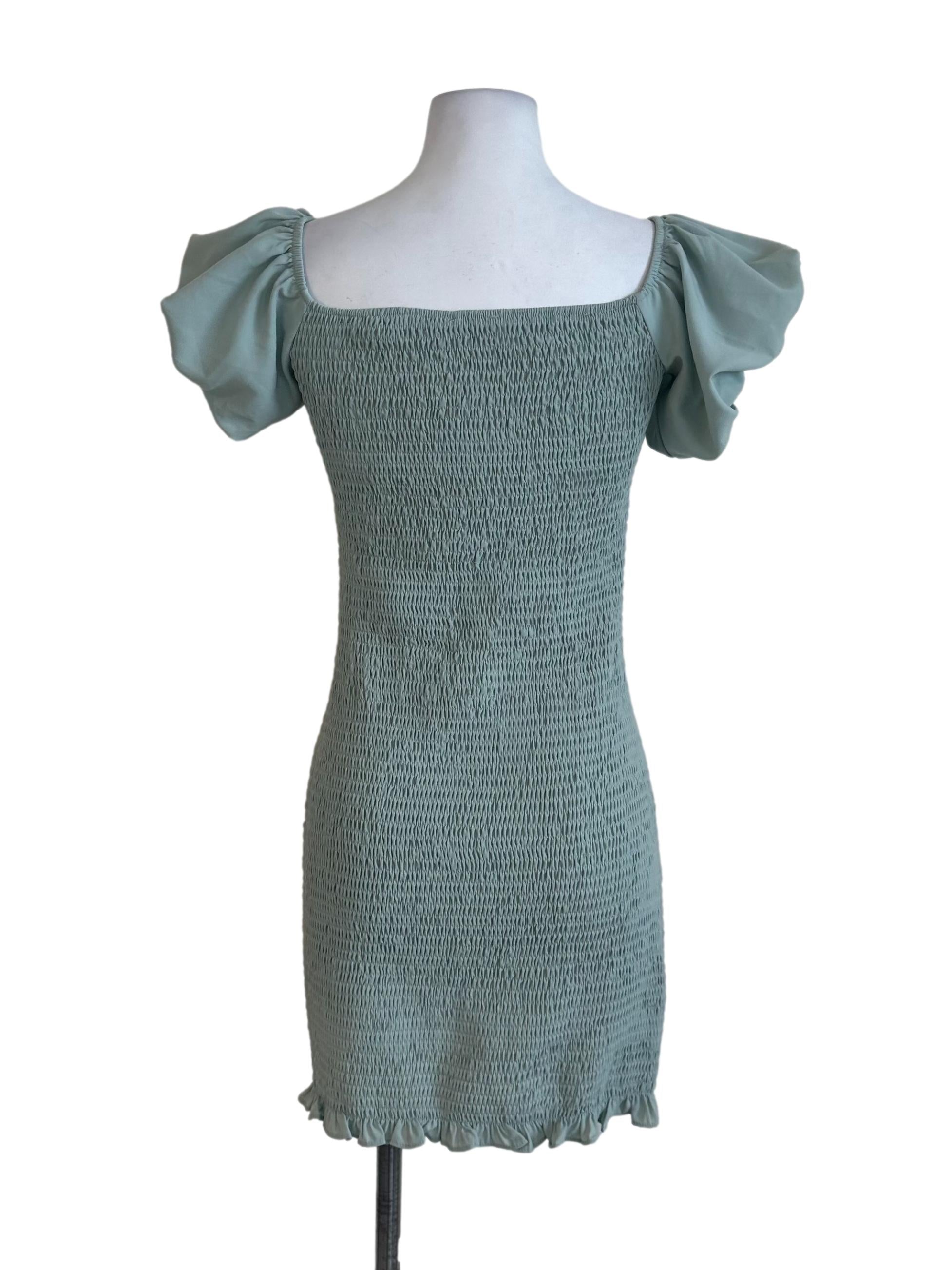 Dusty Green Textured Dress