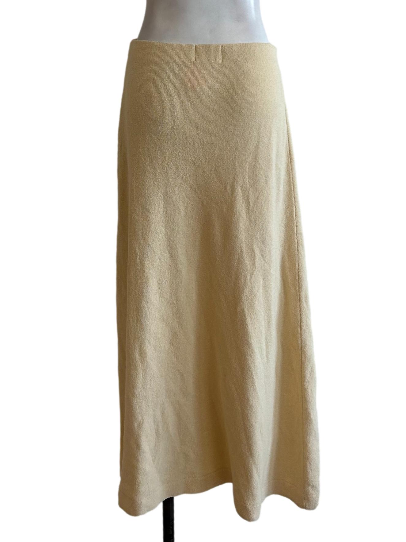 Cream Knit A-Line Skirt OSN