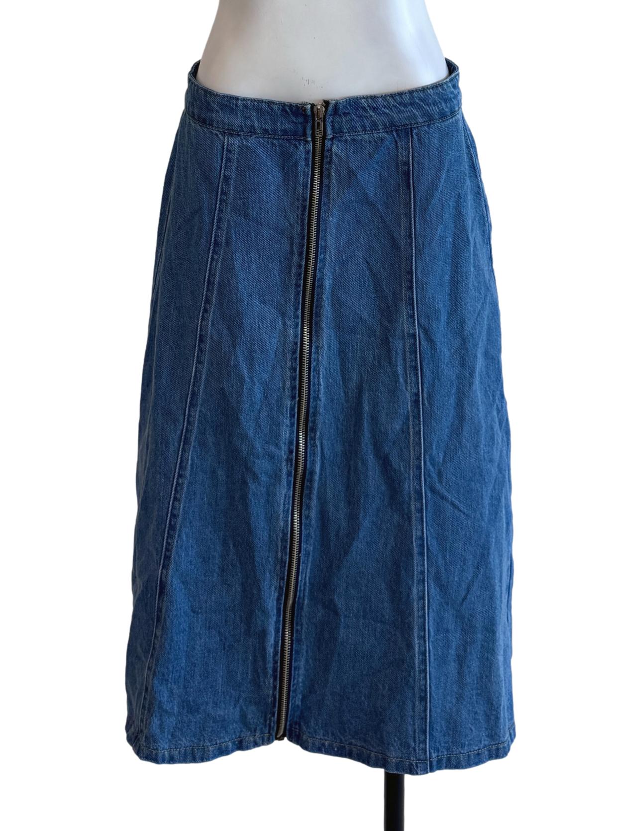 Blue Denim A Line Skirts