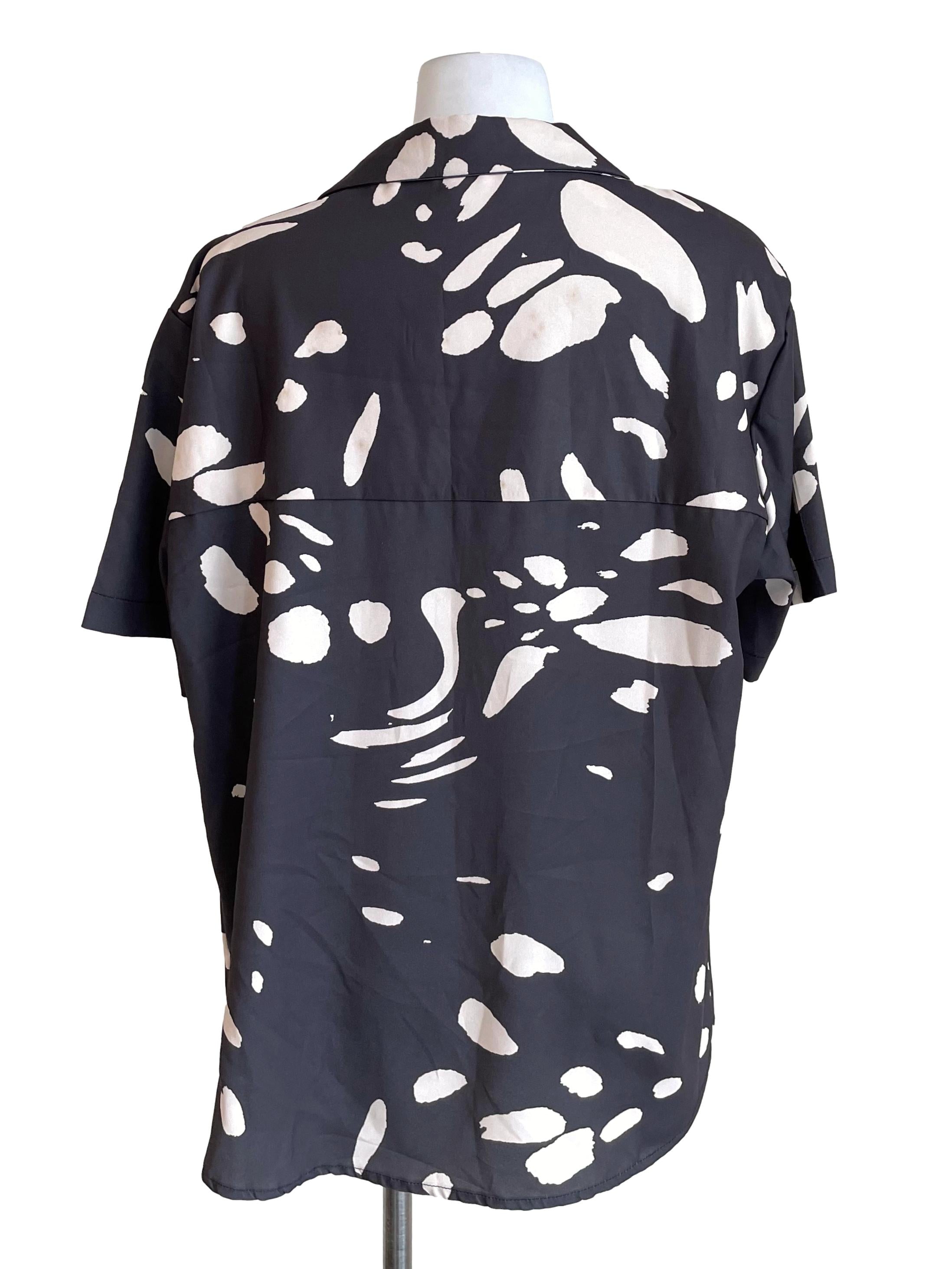 Ash Painting Satin Cuba Shirt