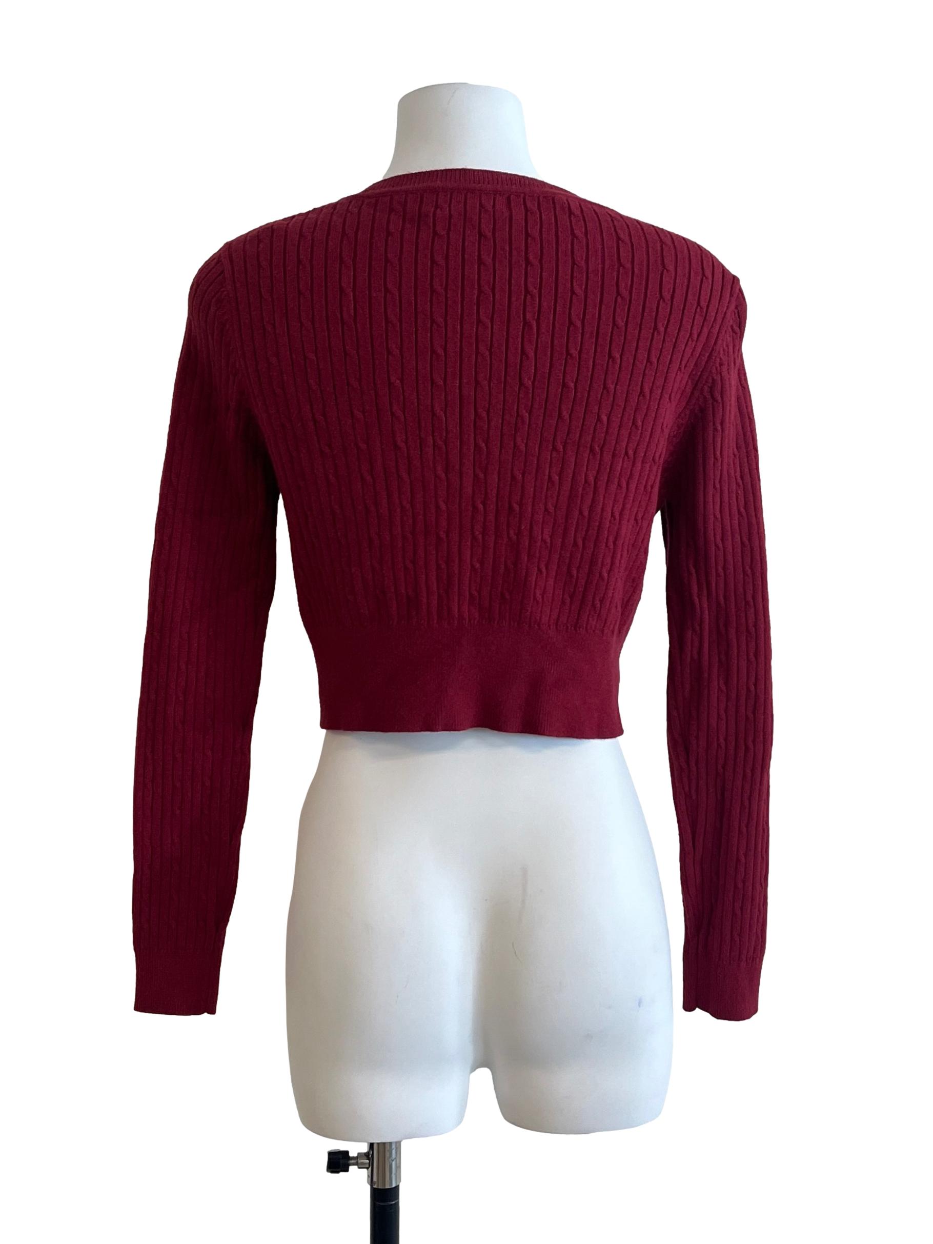 Crimson Red Knit Cardigan