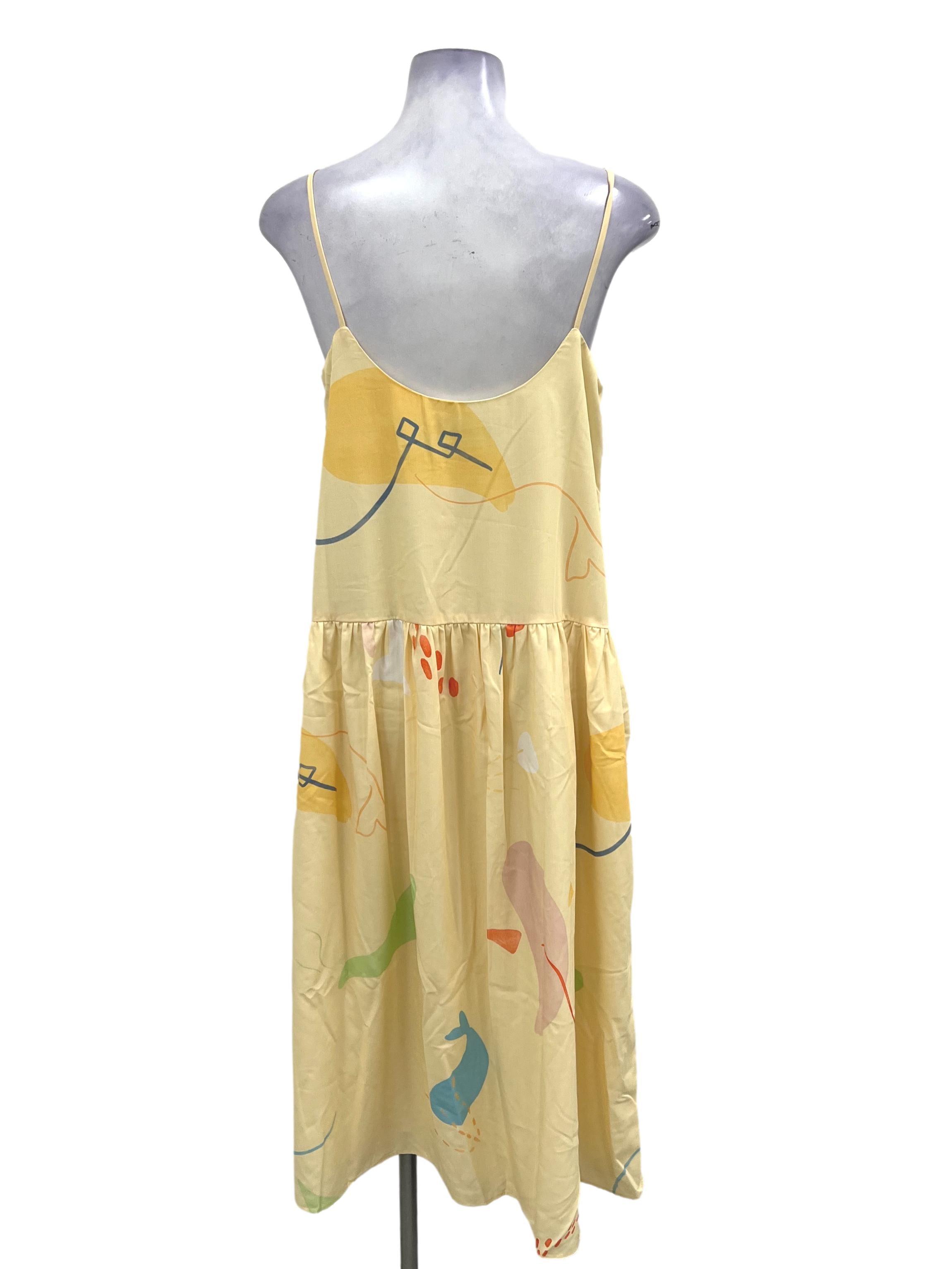 Yellow Printed Slip Dress LB
