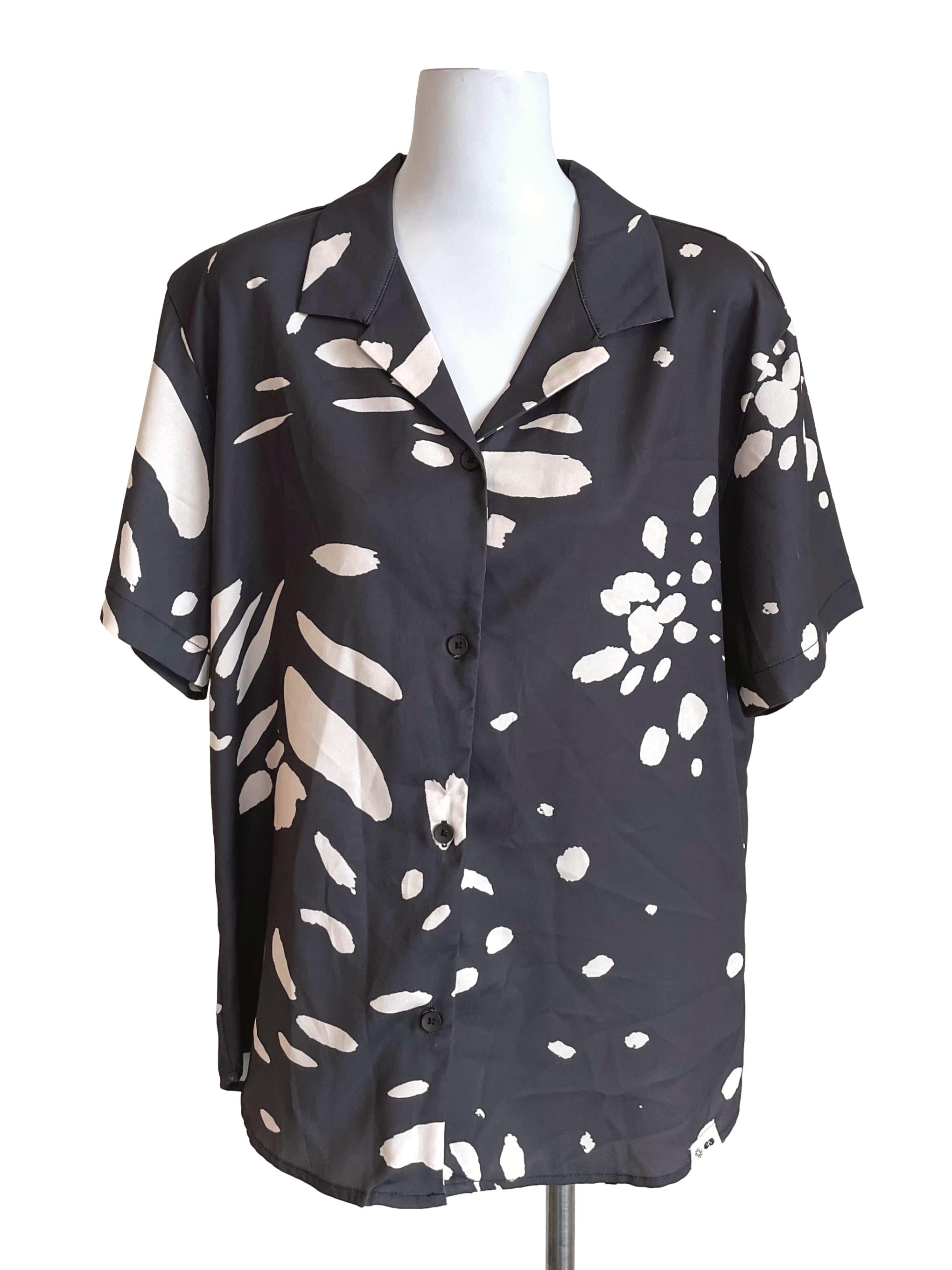 Ash Painting Satin Cuba Shirt