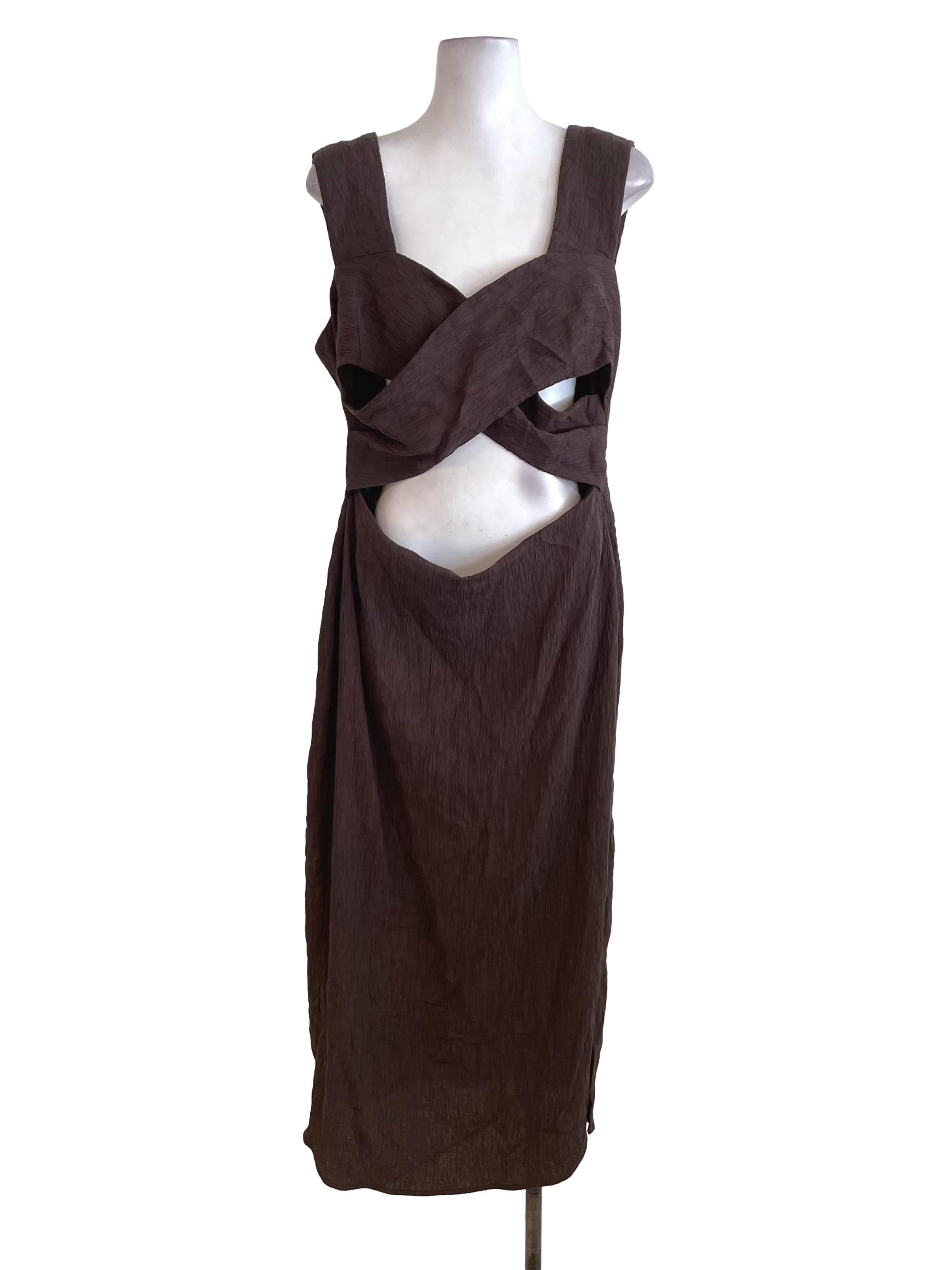 Dark Brown Criss Cross Dress LB