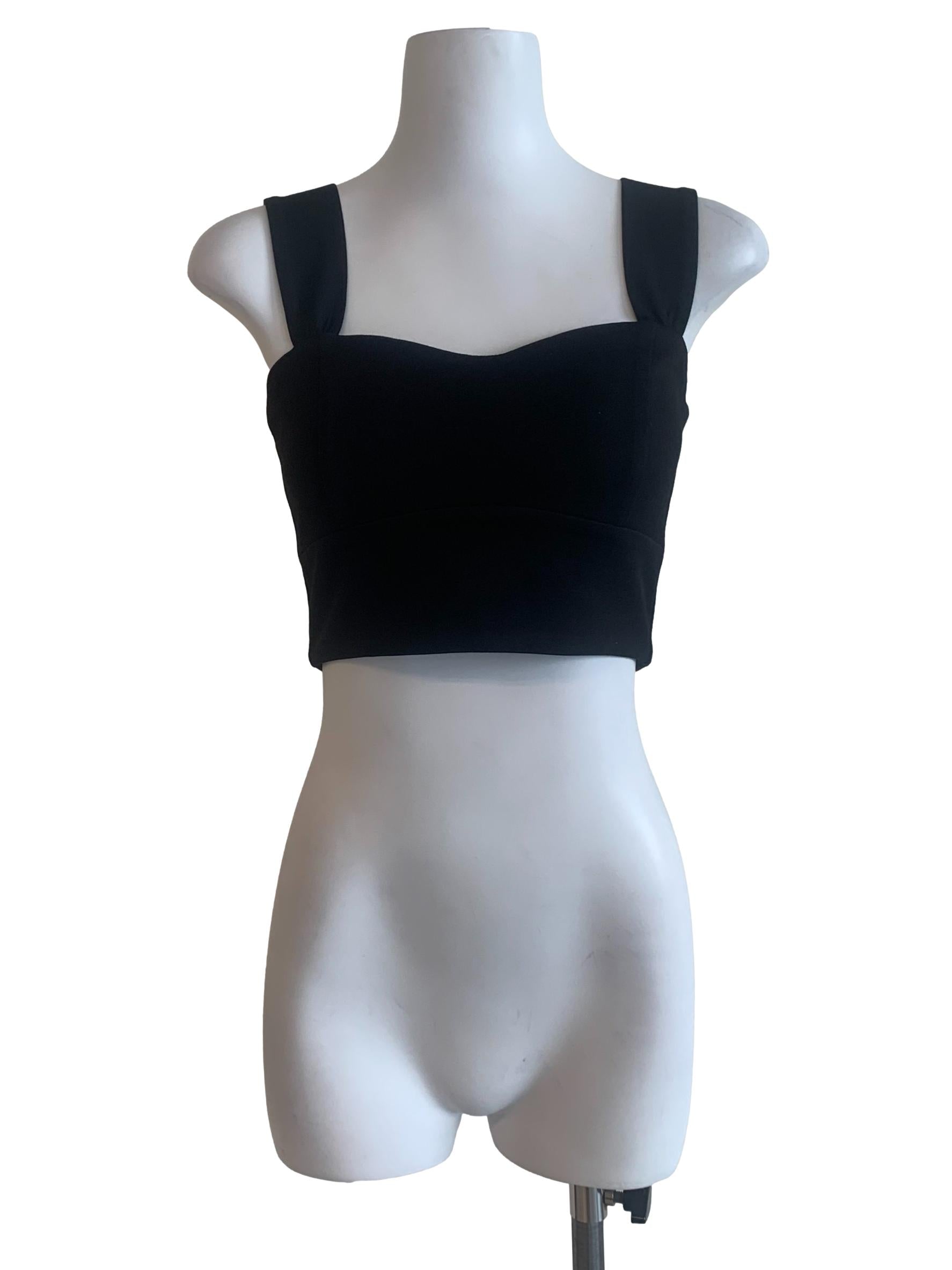 Black Sweet Heart Neck Top