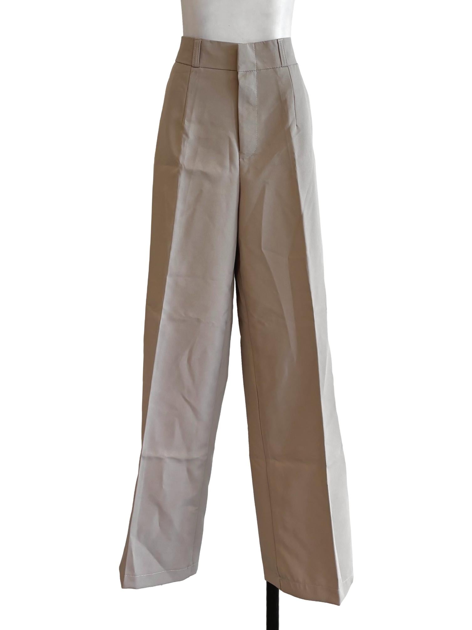 Beige Straight Pants