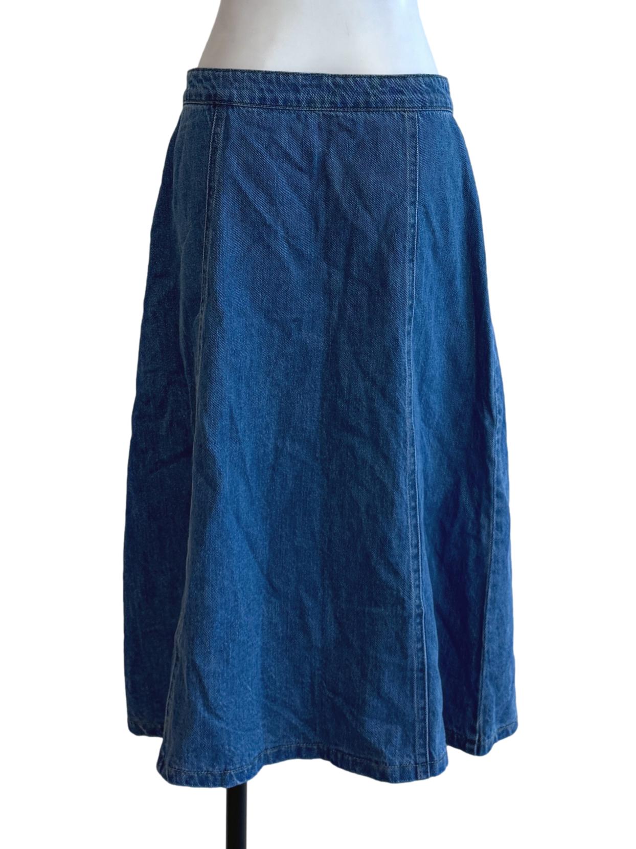 Blue Denim A Line Skirts