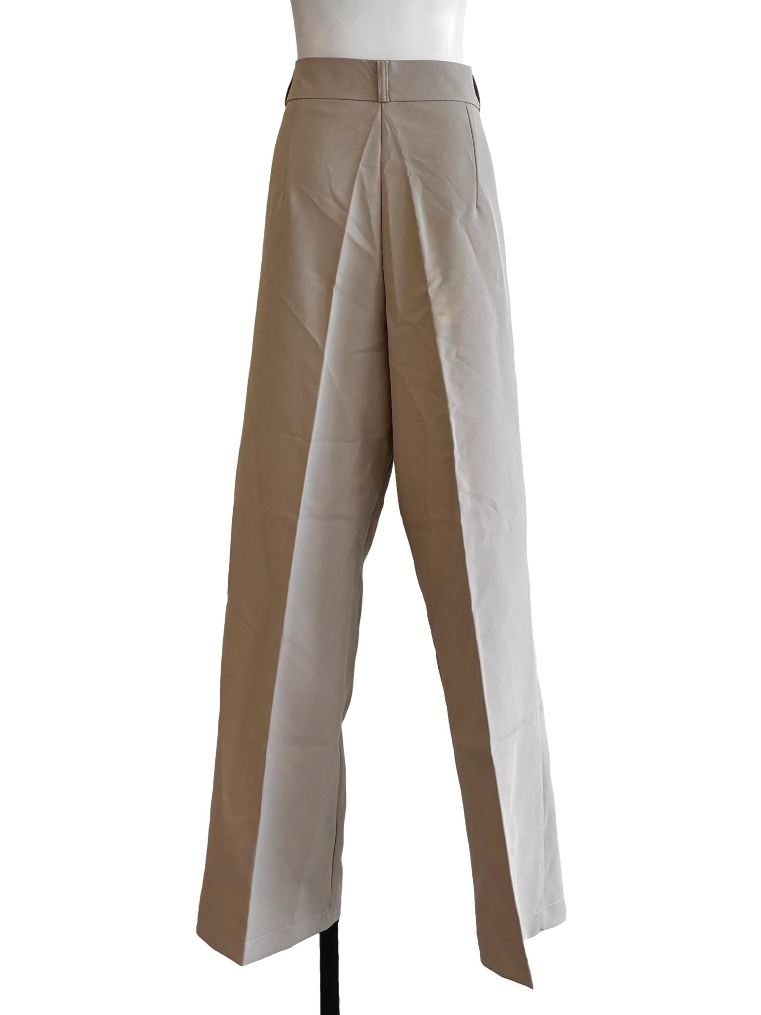 Beige Straight Pants