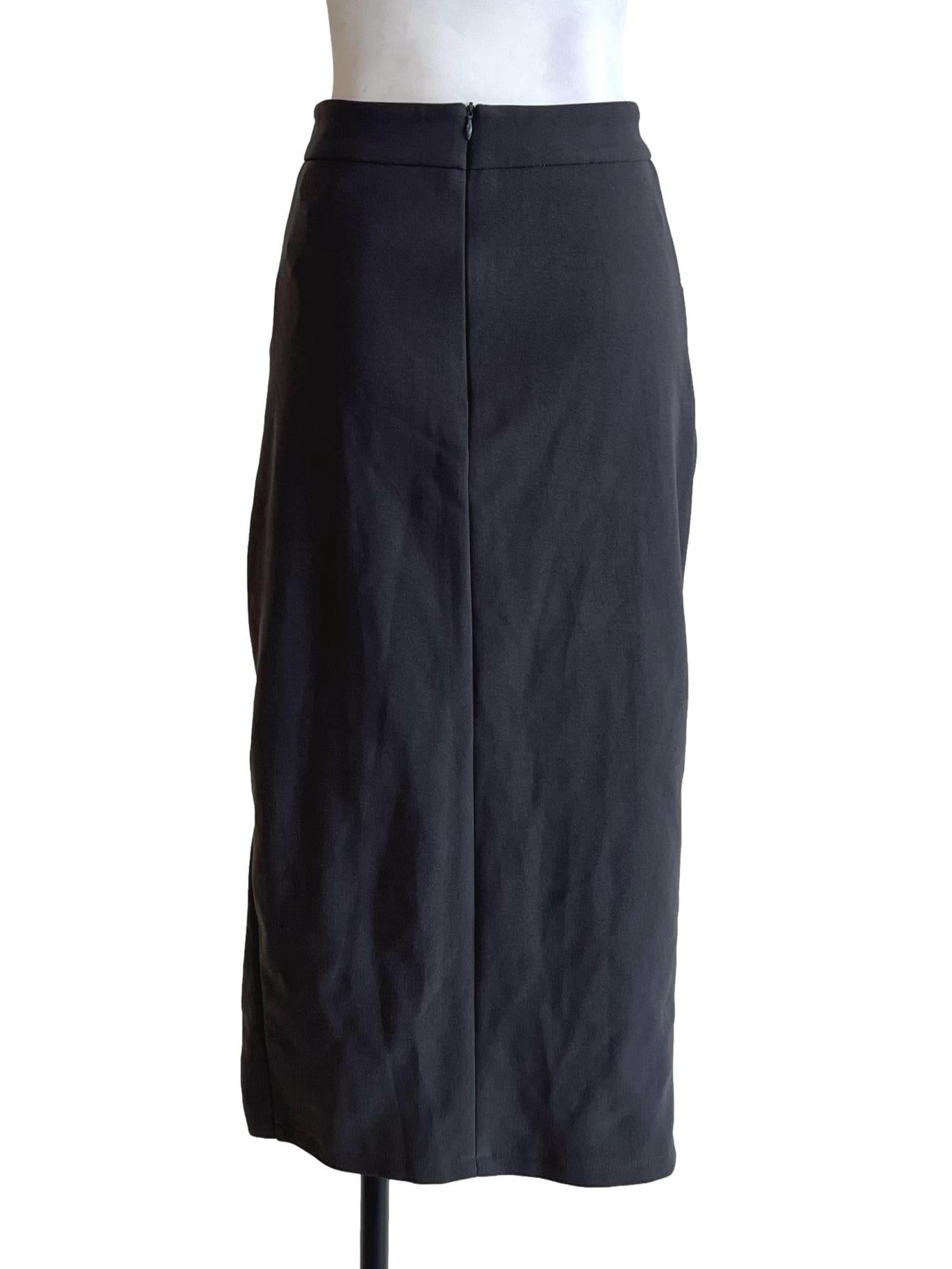 Shadow Grey Asymmetric Slit Skirt