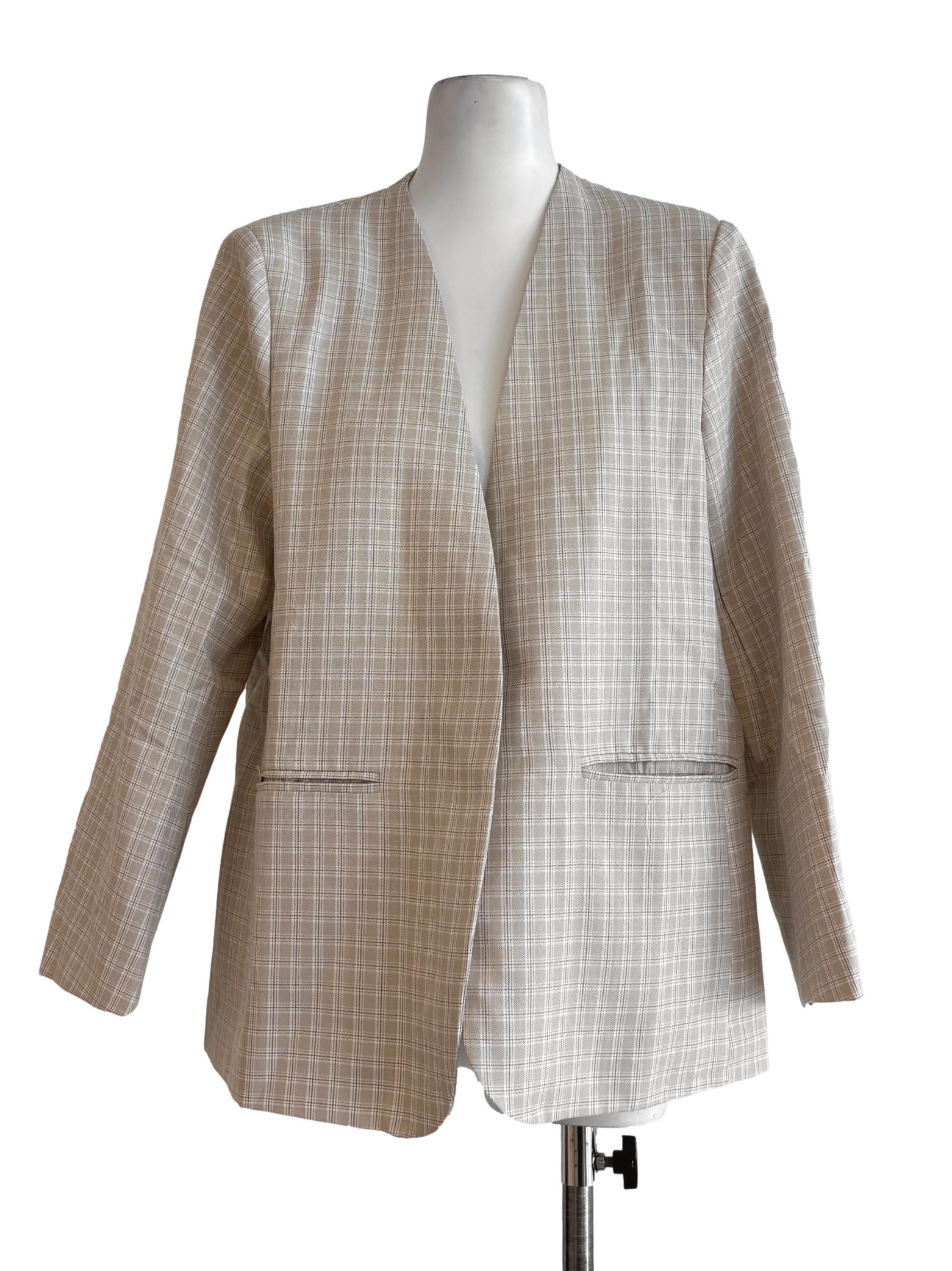 Beige Striped Blazer LB