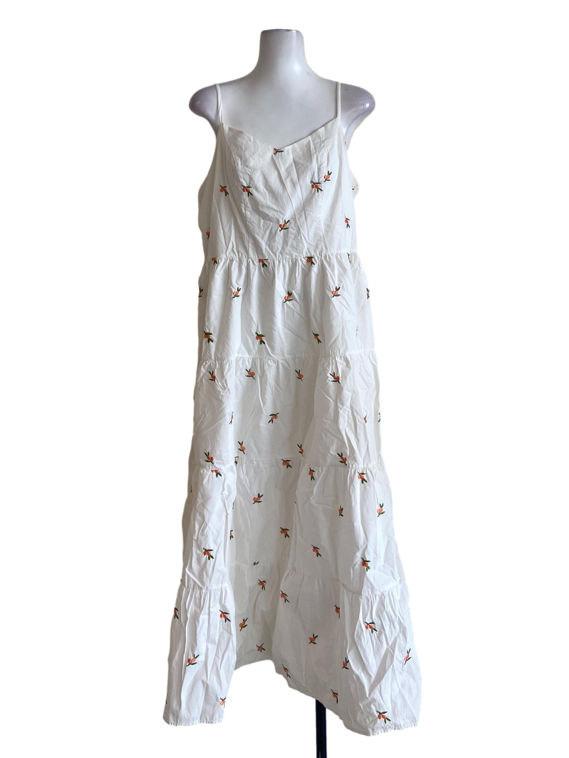 White Sleeveless Floral Layered Dress