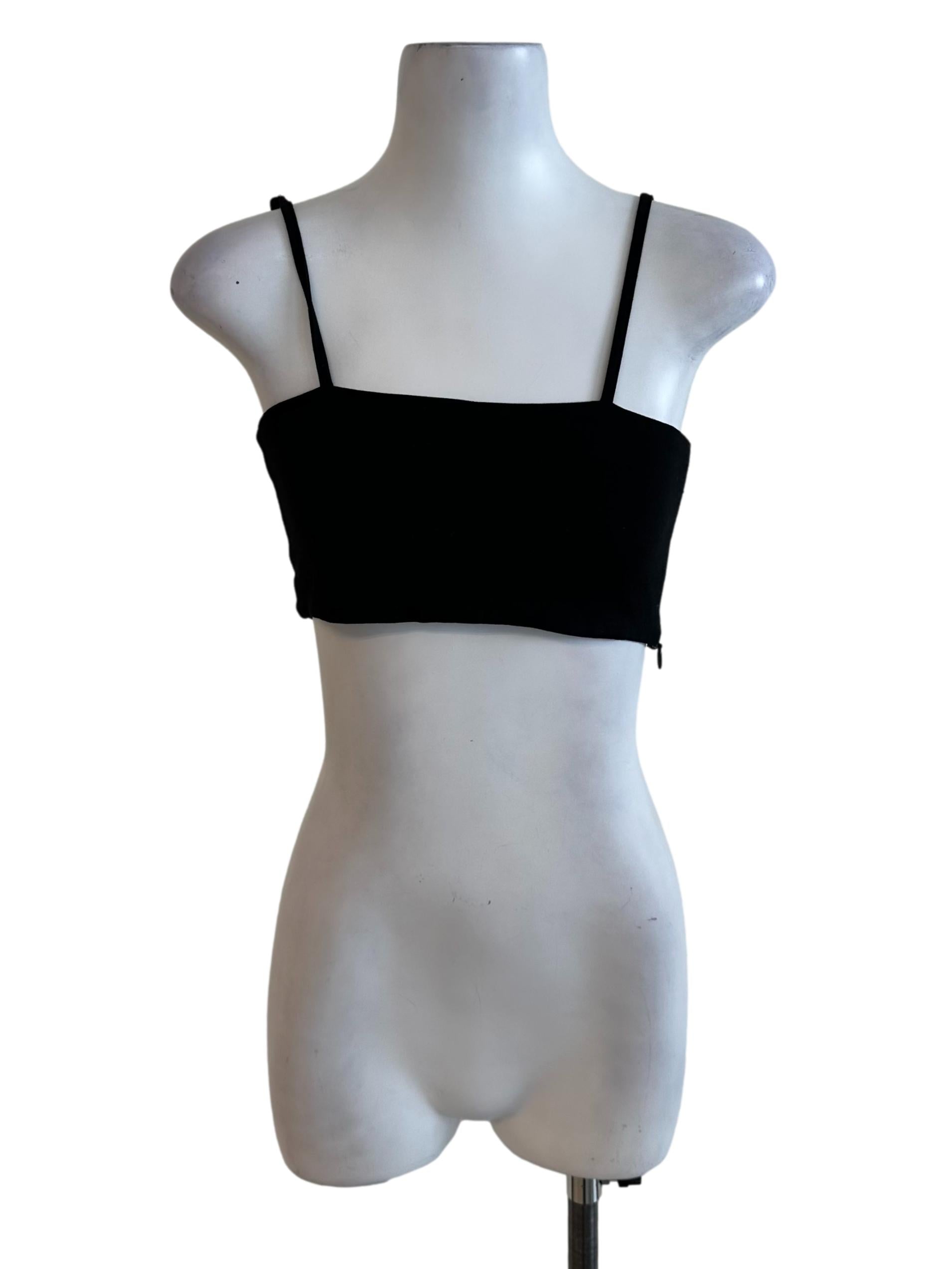 Onyx Black Square Neck Crop Top