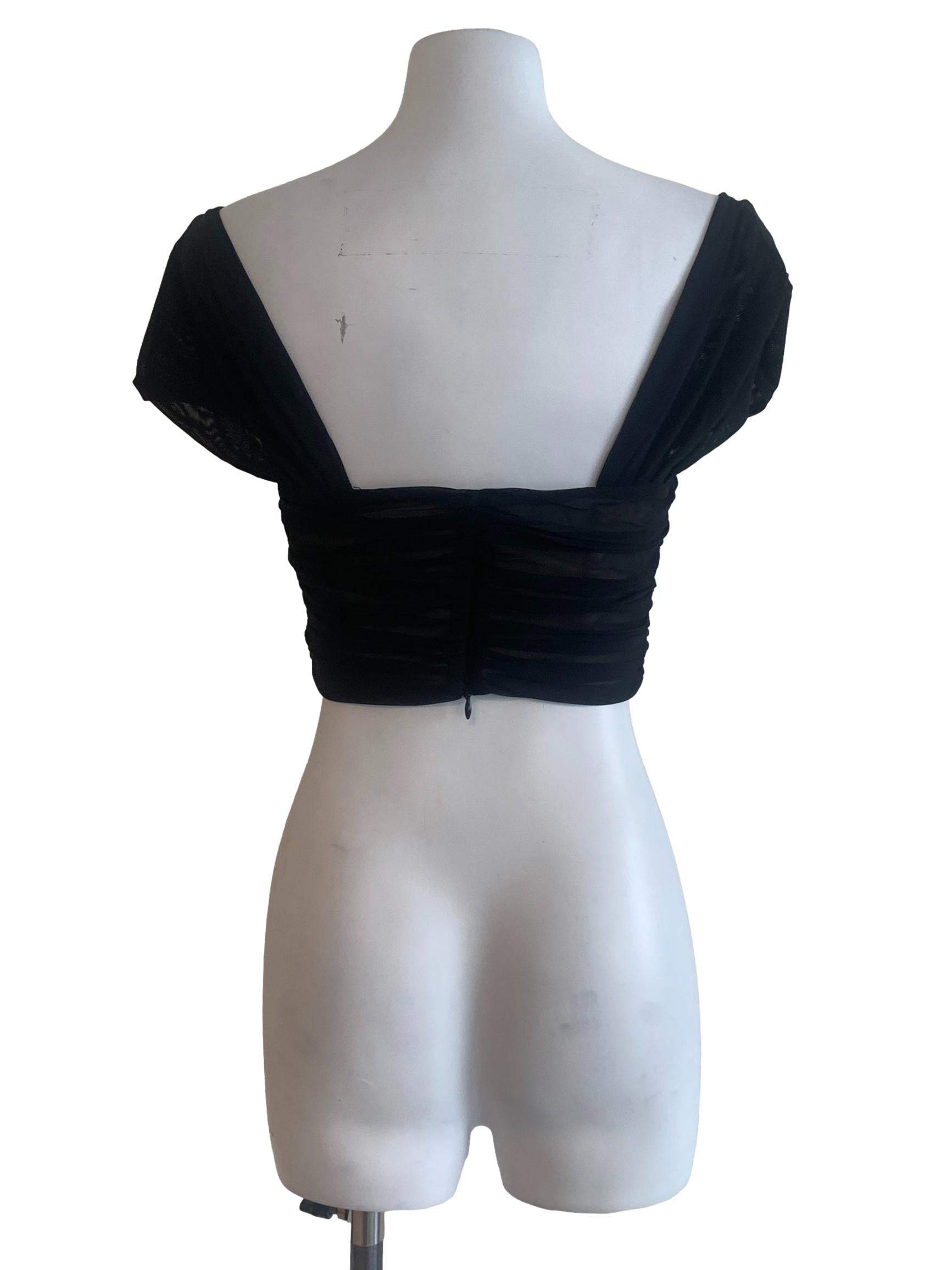 Black Queen Anne Neck Top