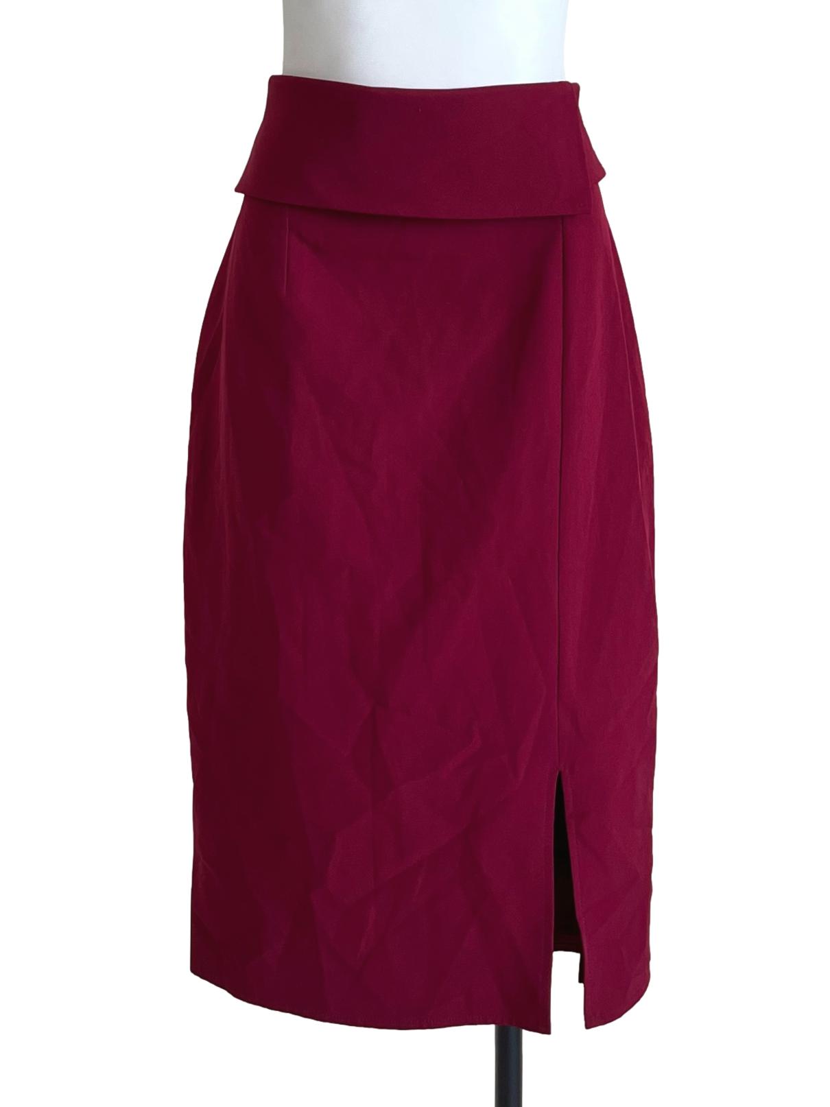 Currant Red Casual Pencil Skirt LB