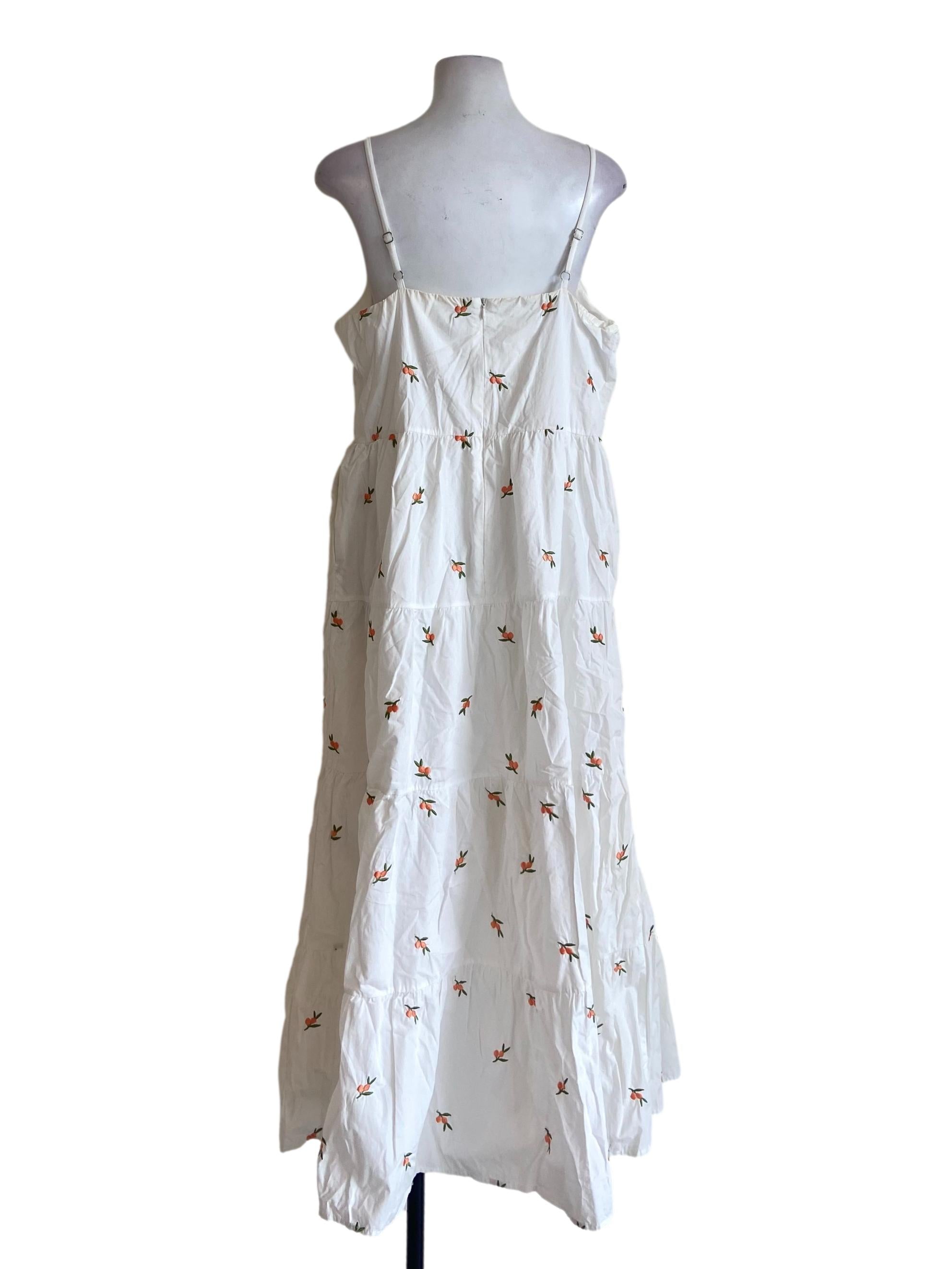 White Sleeveless Floral Layered Dress