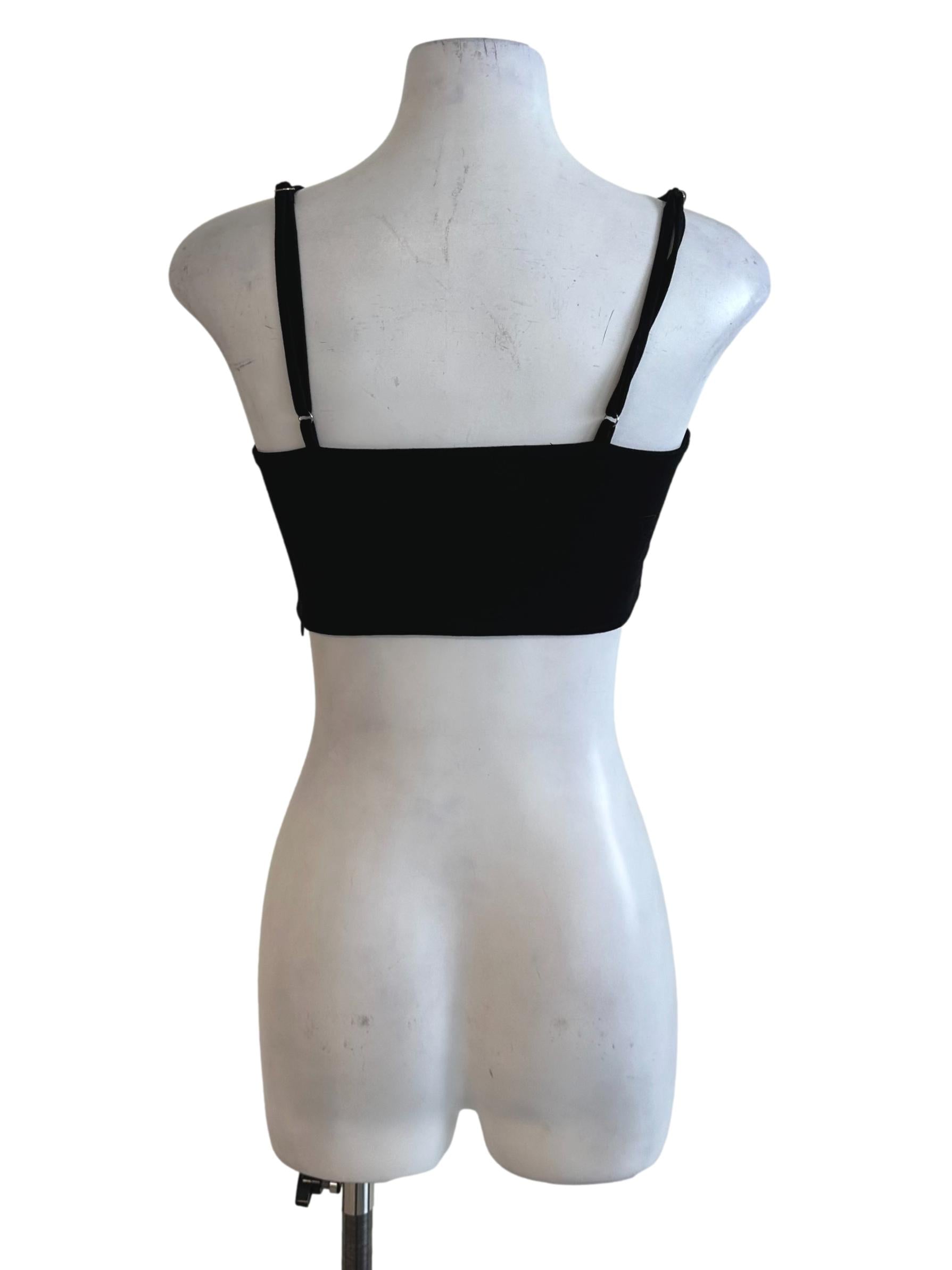 Onyx Black Square Neck Crop Top