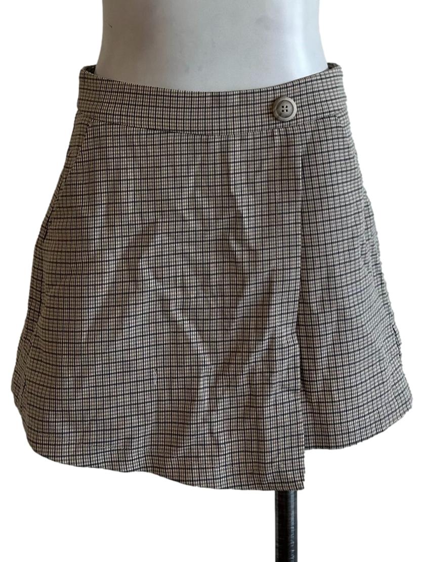 Tortilla Brown And Black Plaid Skort