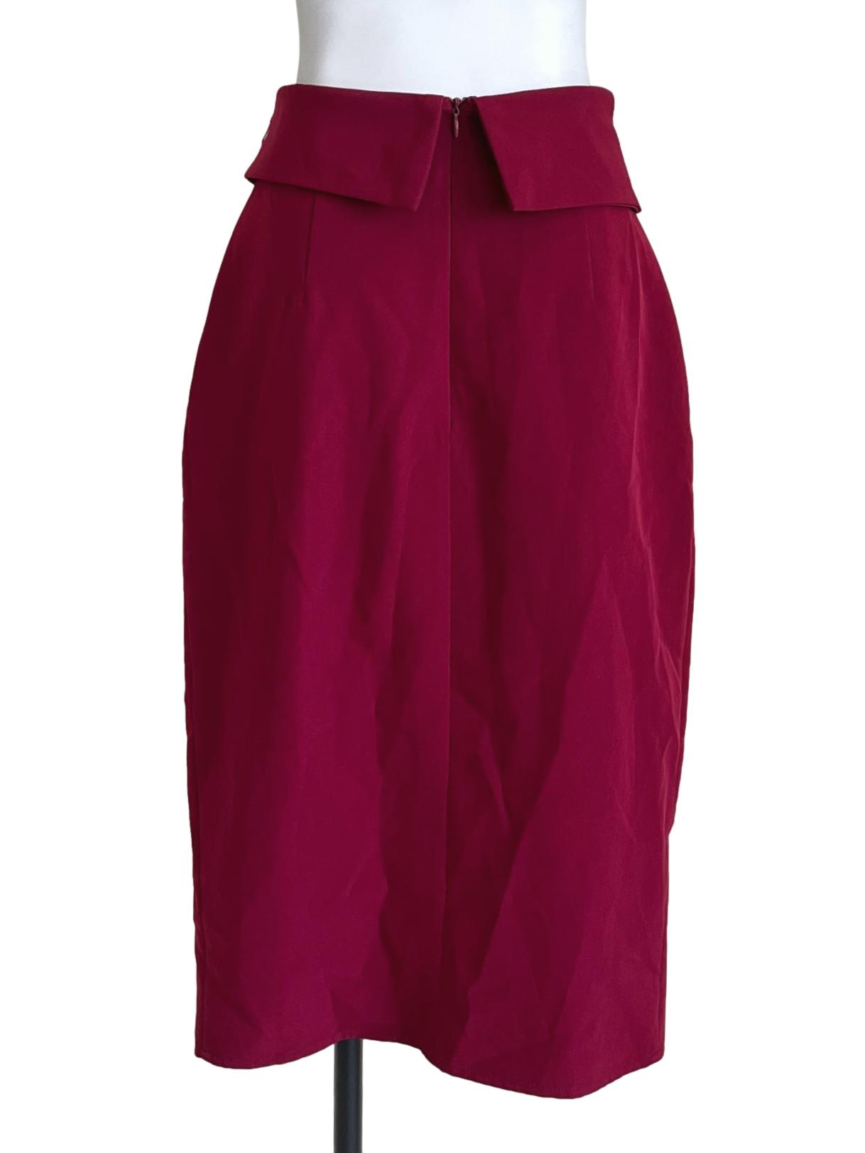 Currant Red Casual Pencil Skirt LB