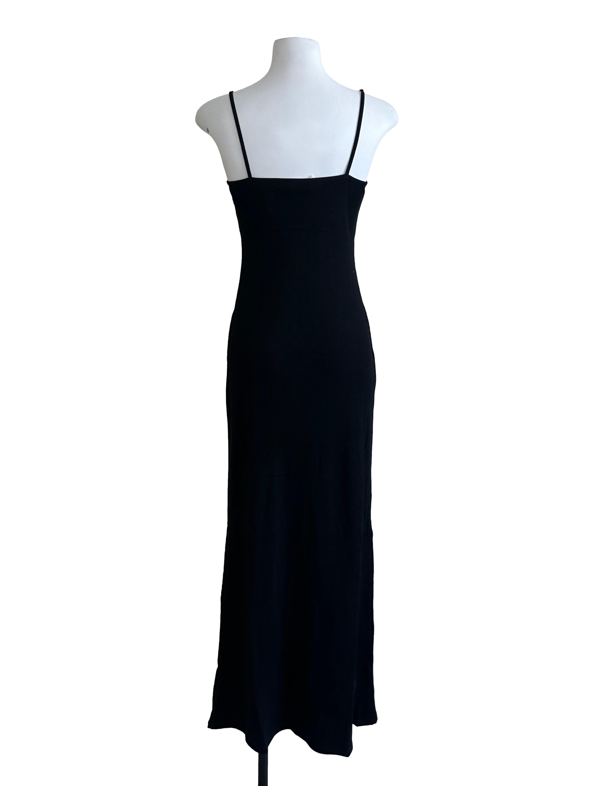Raven Black Scoop Neck Bodycon Dress