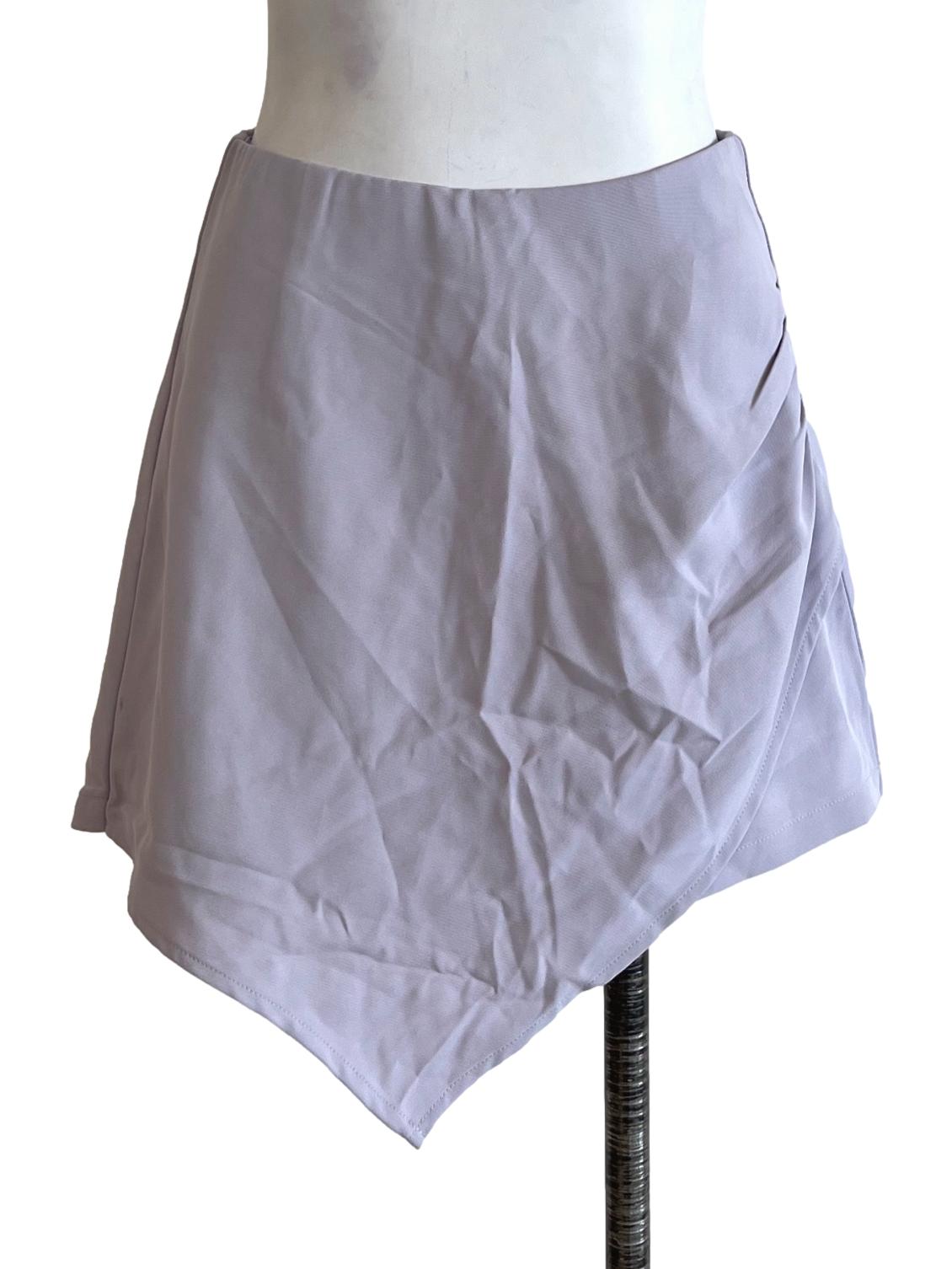 Dove Grey Asymmetric Mini Skirt