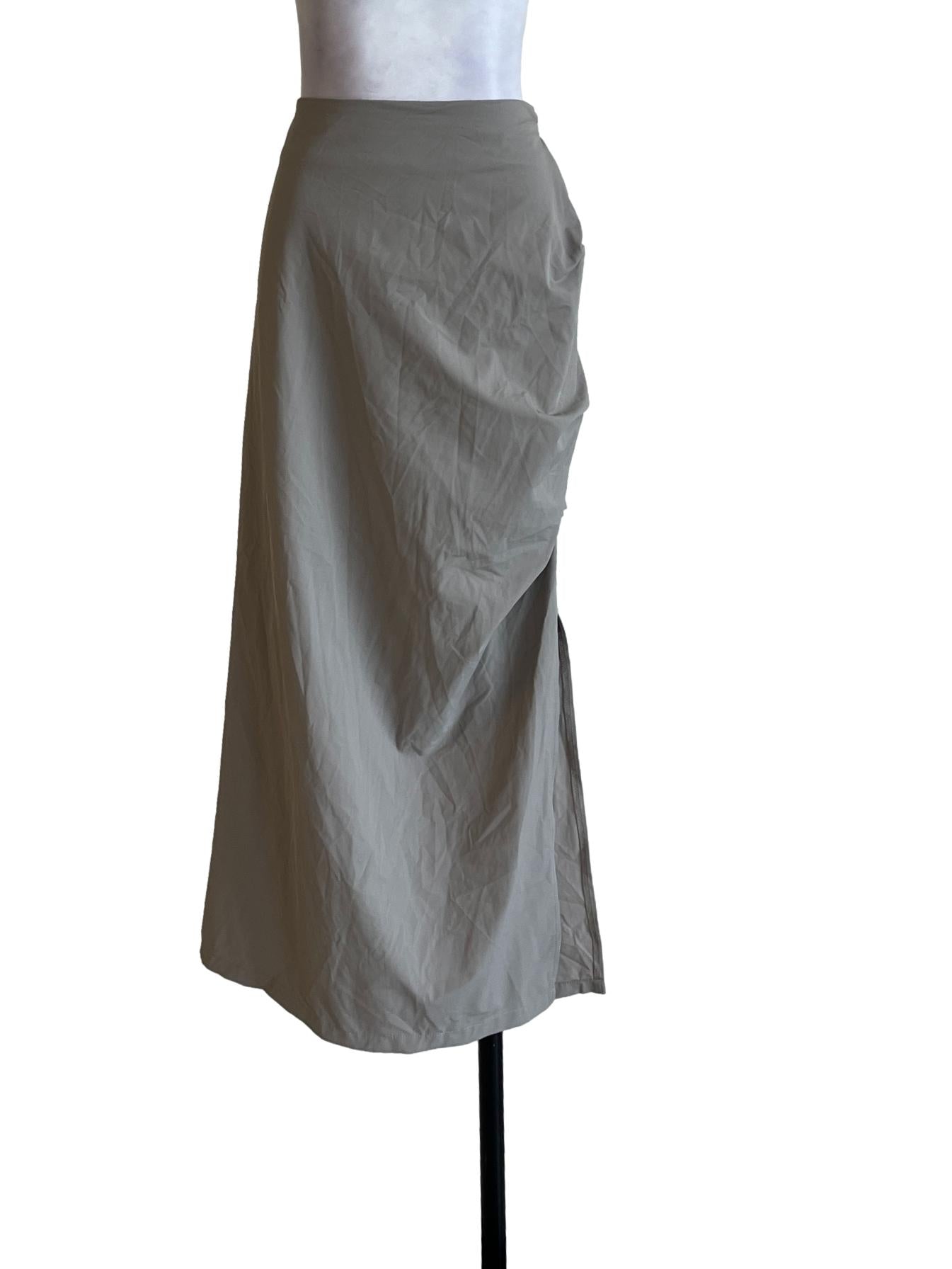 Ash Grey Ruffled Side Skirt