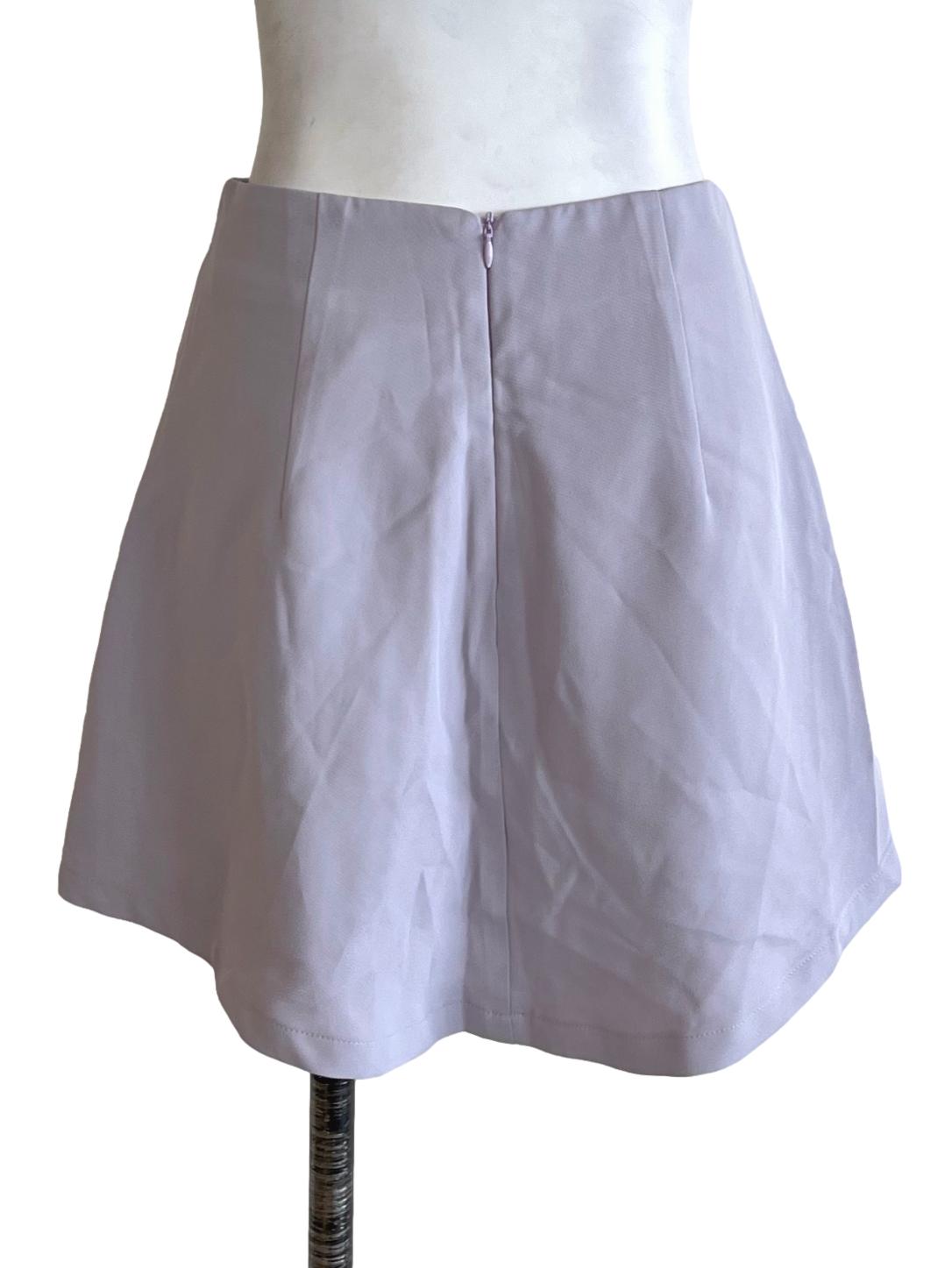 Dove Grey Asymmetric Mini Skirt