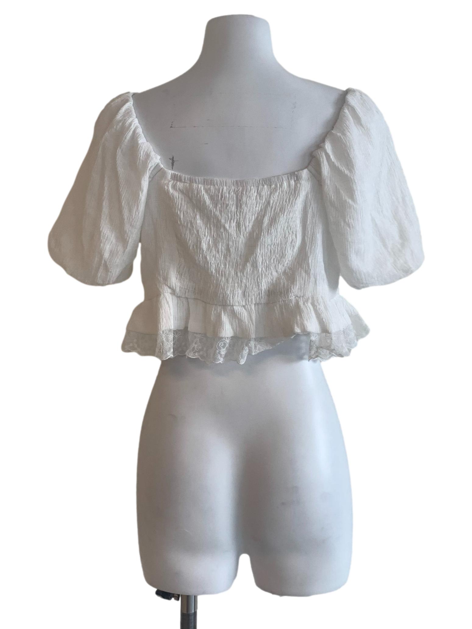 White Puff Sleeve Top