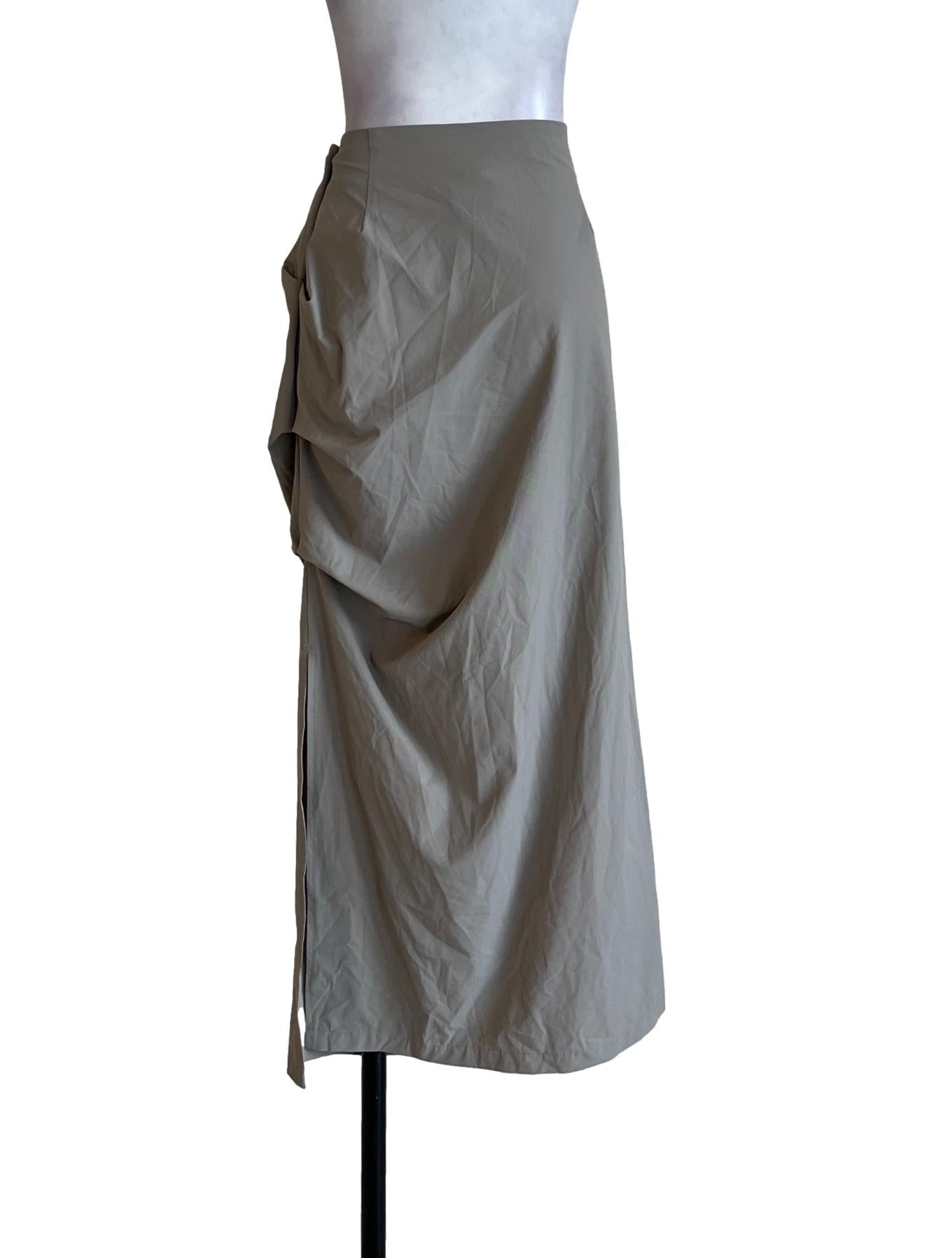 Ash Grey Ruffled Side Skirt