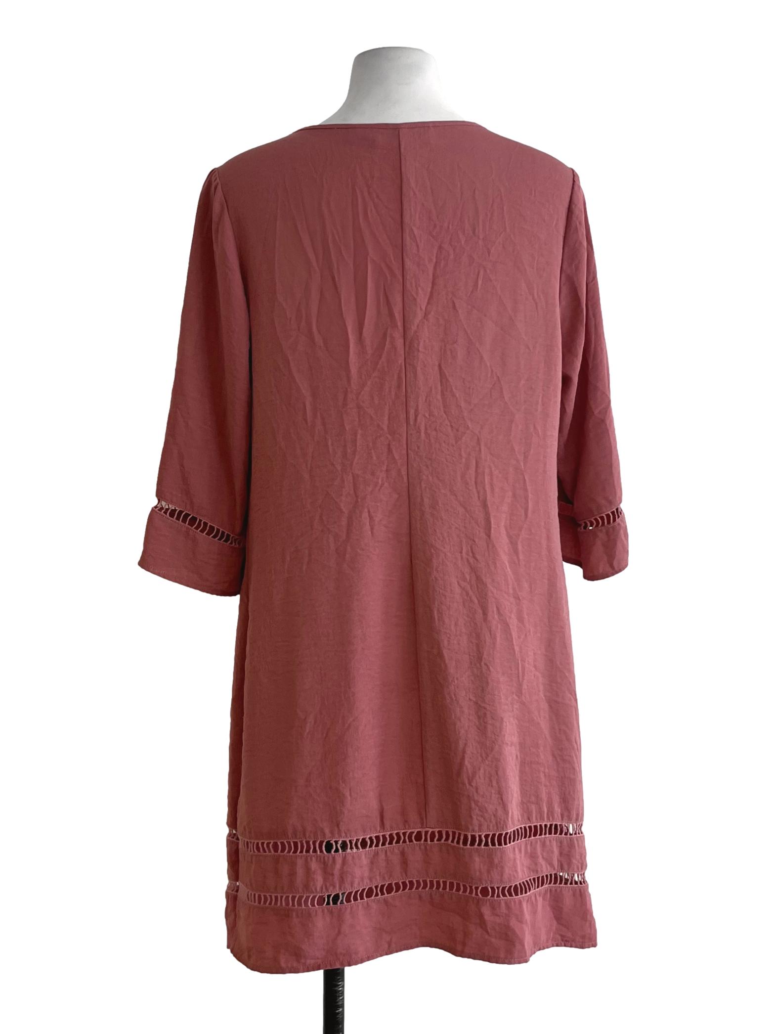 Blush Pink V-Neckline Empire Dress
