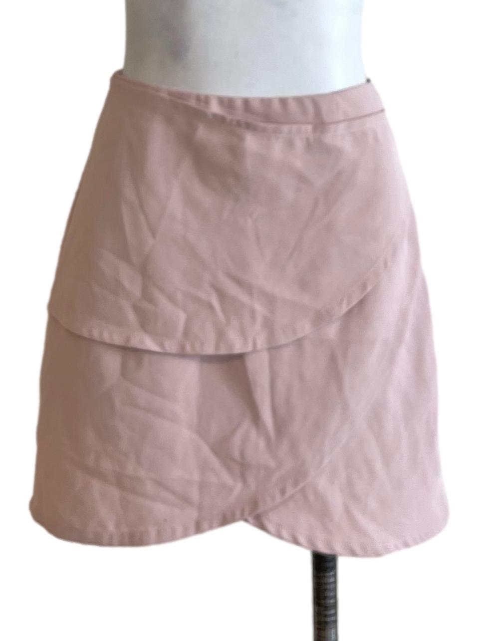 Blush Pink Draped Mini Skirt