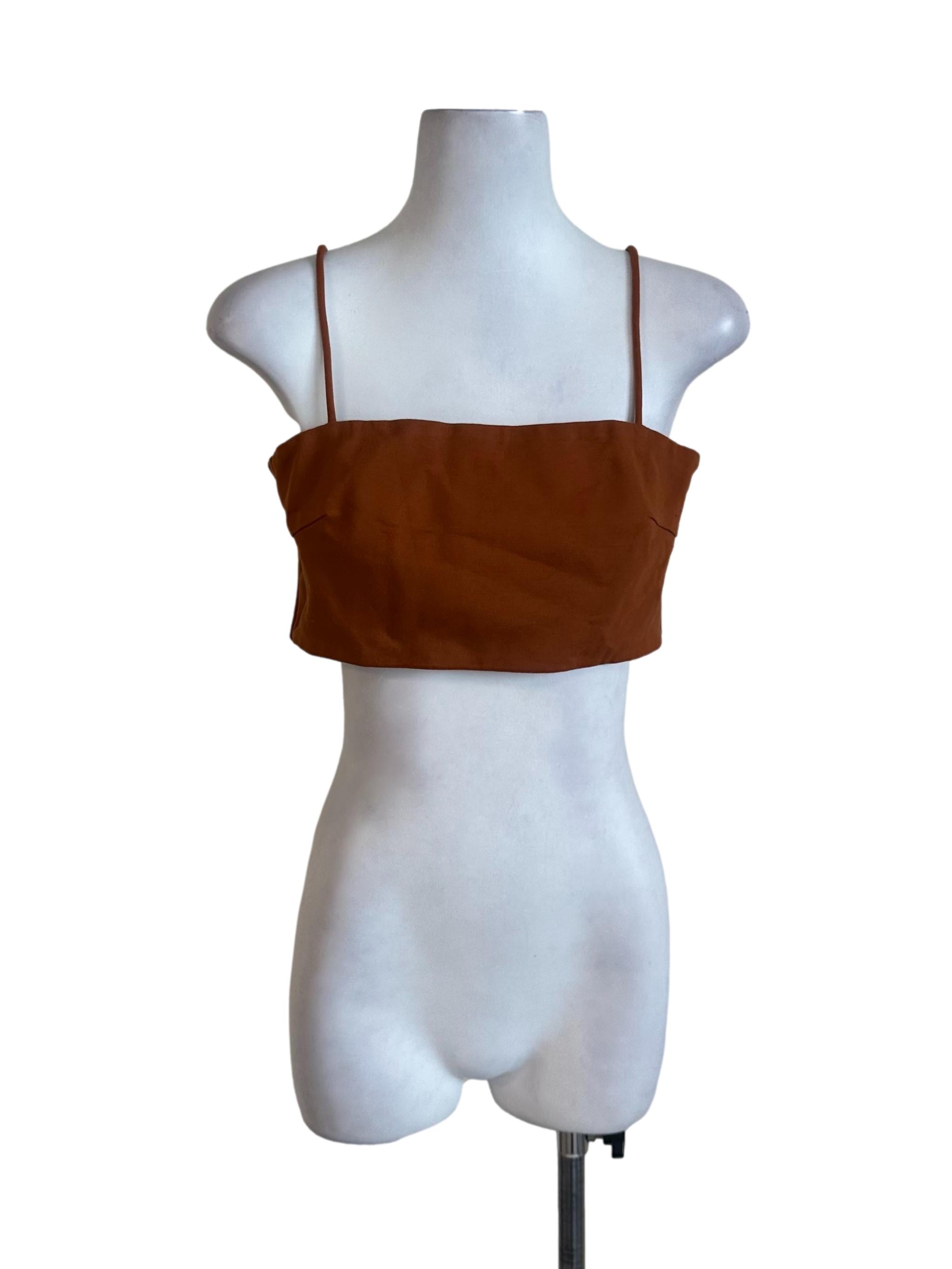 Caramel Brown Sleeveless Top