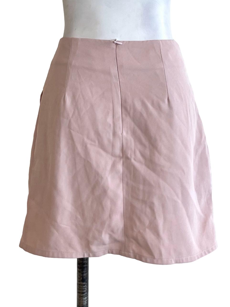 Blush Pink Draped Mini Skirt